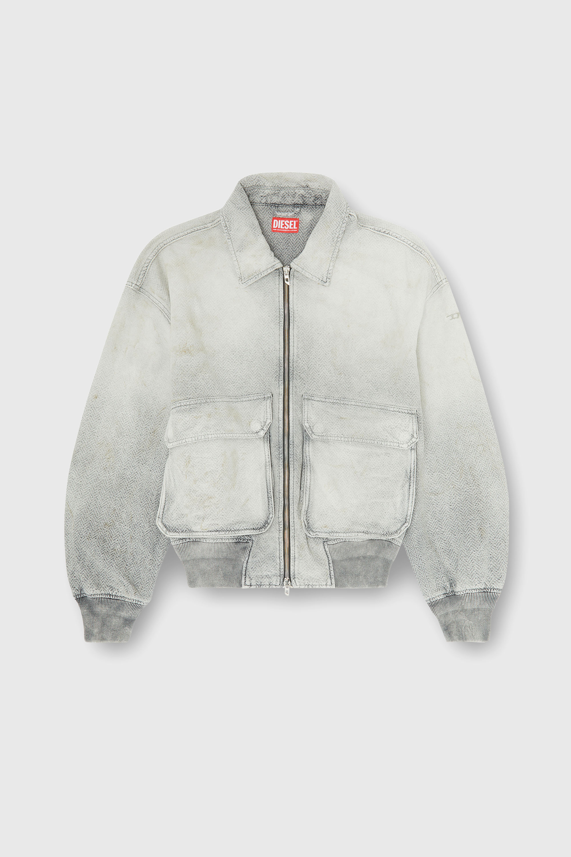Diesel - D-KURZ, Unisex's デニムジャケット in グレー - 2