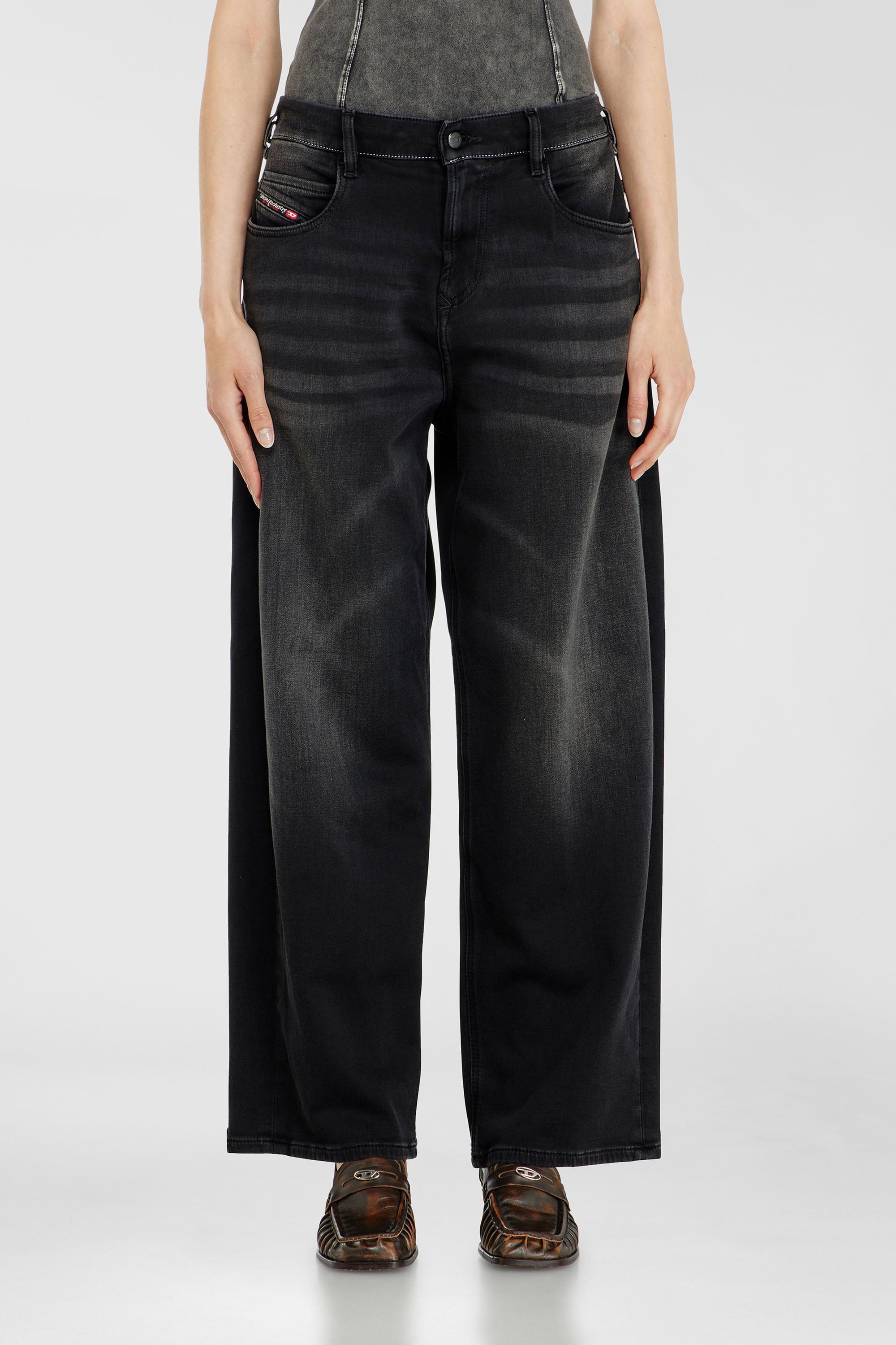 Diesel - Unisex's Relaxed 2097 D-Enim-M Joggjeans&reg; 09P90, ブラック/ダークグレー - 1