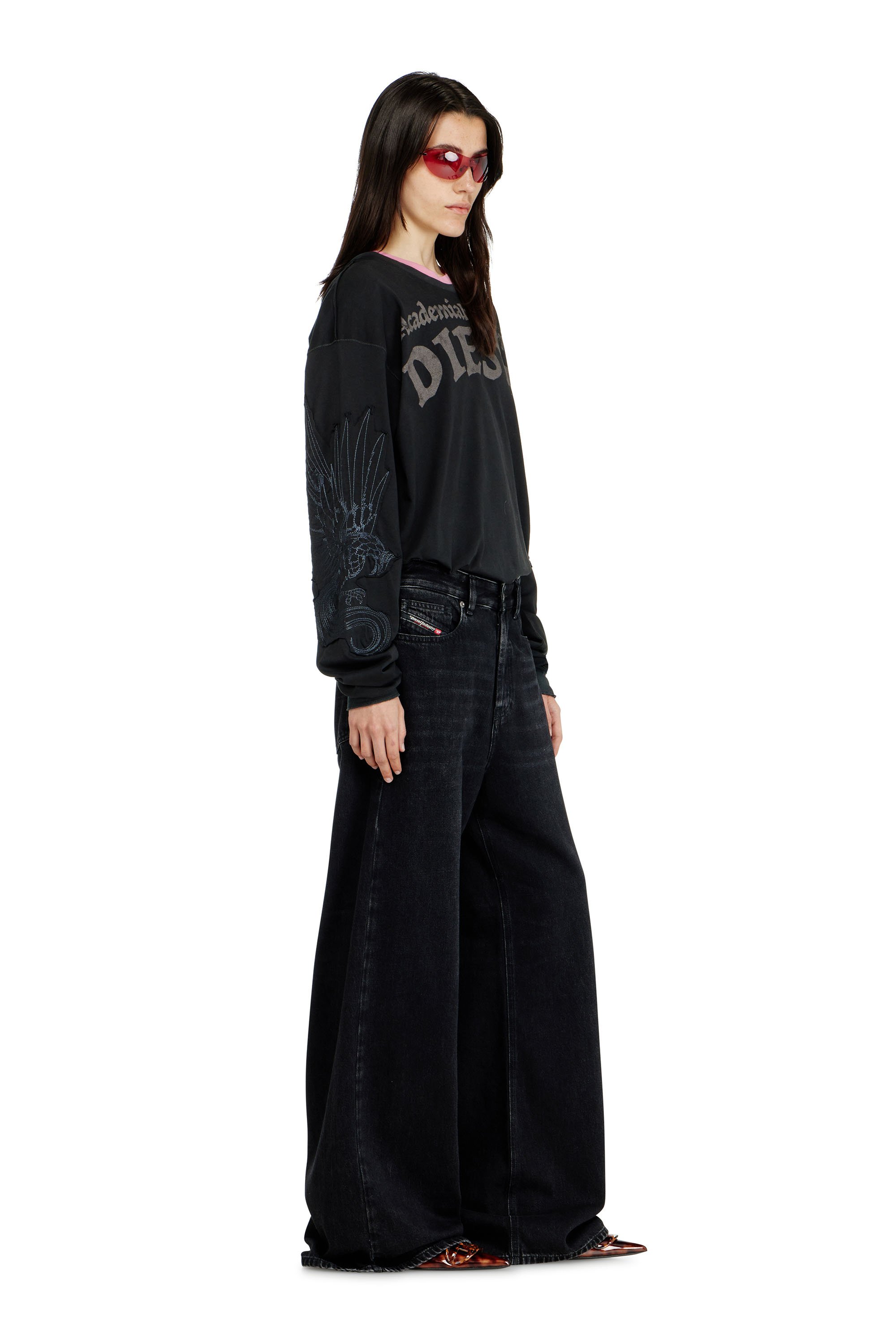 Diesel - Unisex's Relaxed Jeans 1996 D-Sire 09P09, ブラック/ダークグレー - 2
