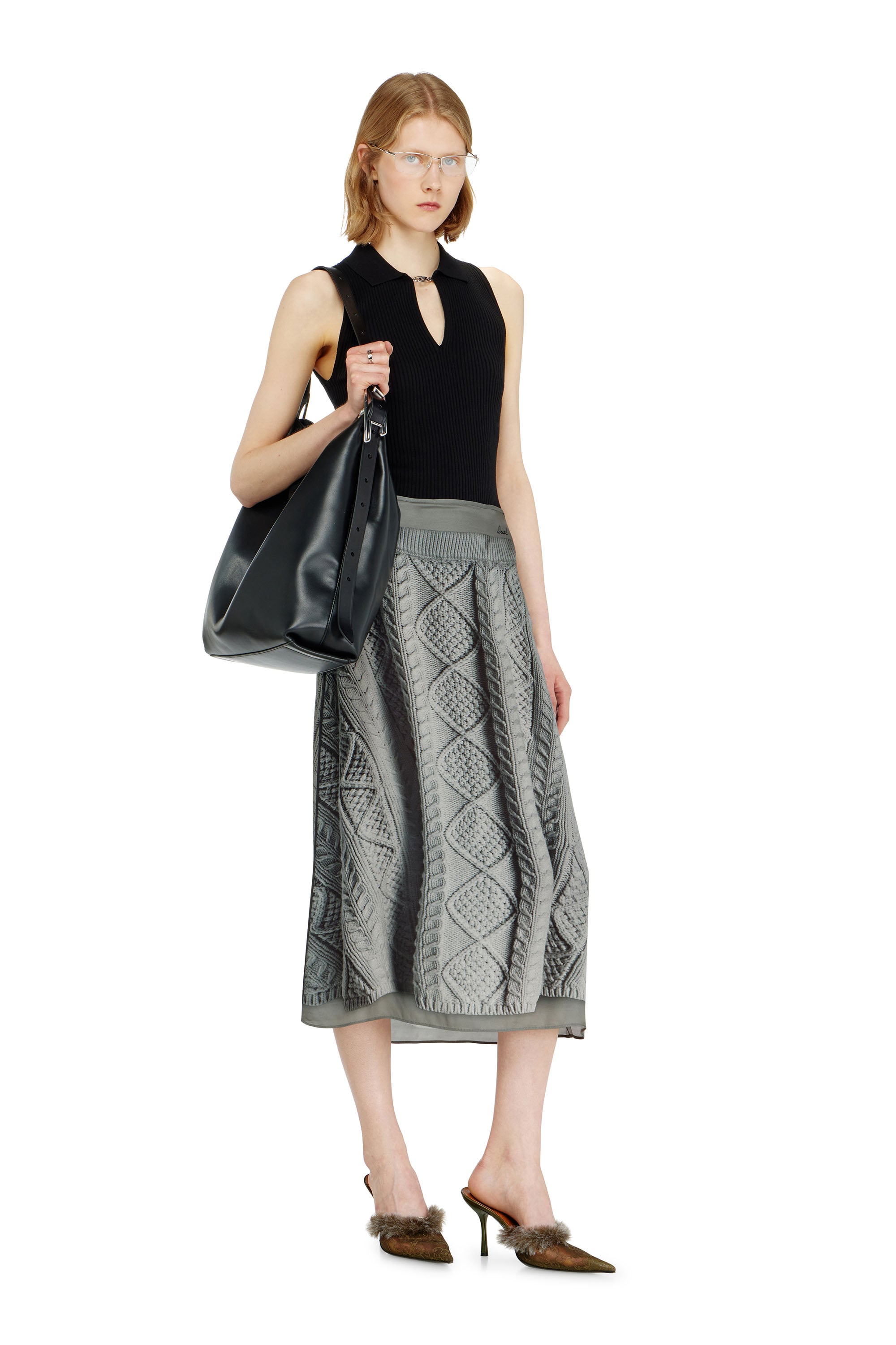 Diesel - O-RCHID-T1, Female's スカート in グレー - 1