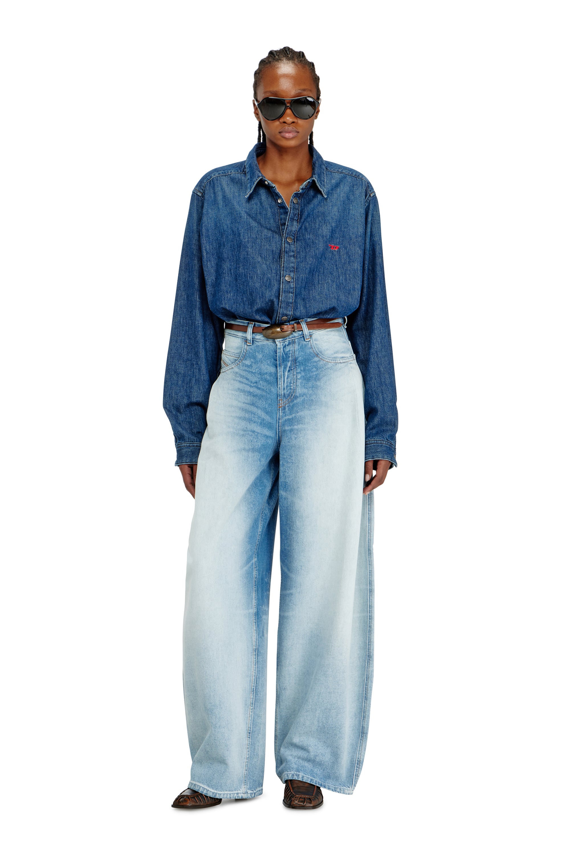 Diesel - Female's Relaxed Jeans 1987 D-Khelz 007EE, ライトブルー - 1