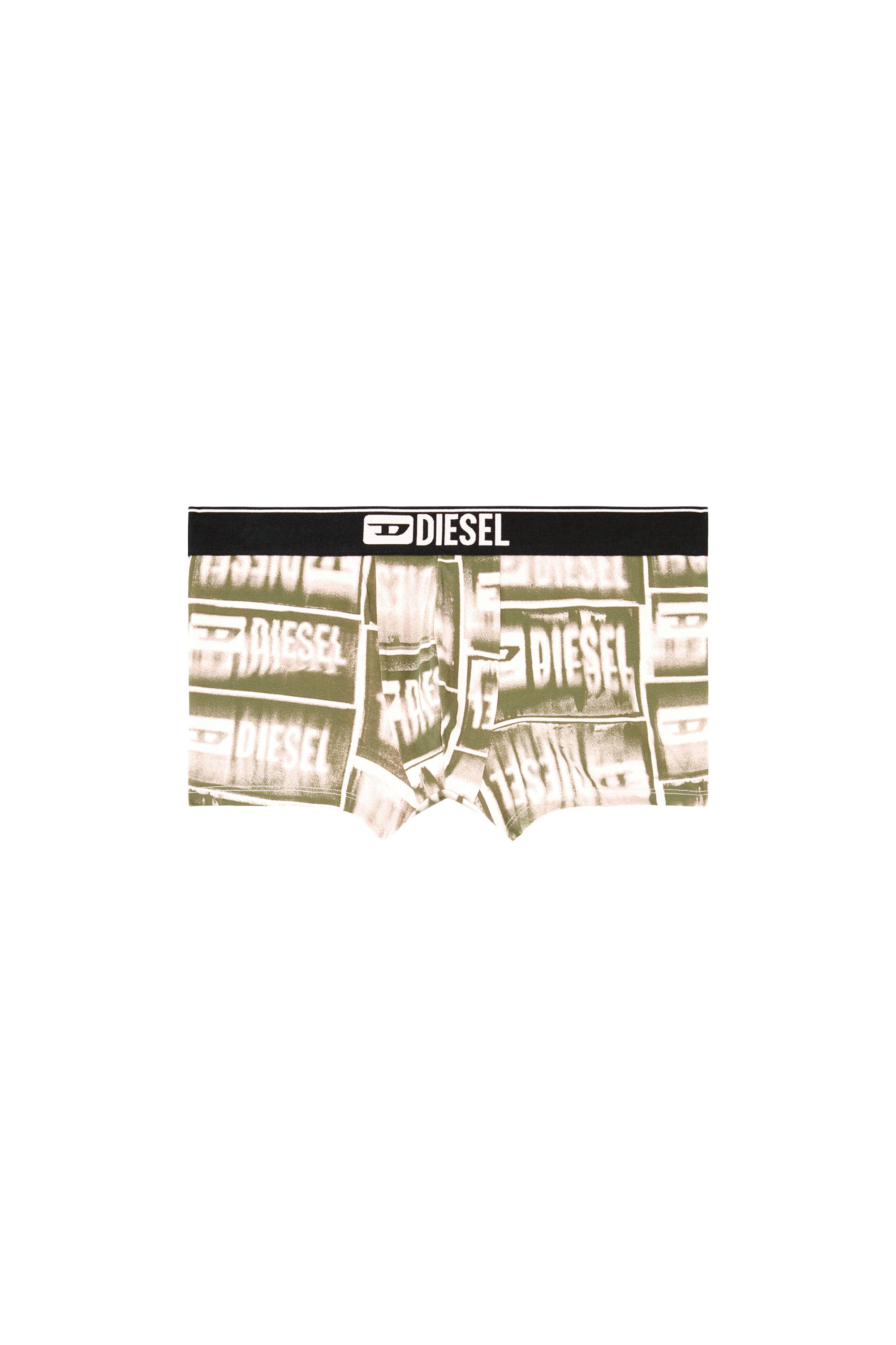 Diesel - DAMIEN-D-BOX, Male's Boxer briefs with faded logo print in グリーン - 4