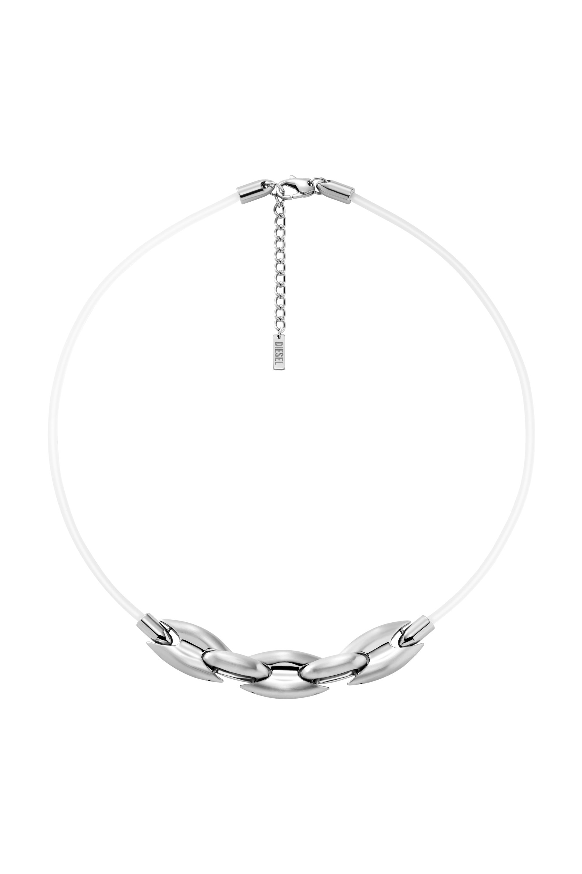 Diesel - DX1615040, Unisex's Stainless Steel and Silicone Metamorph Chain Necklace in シルバー - 1