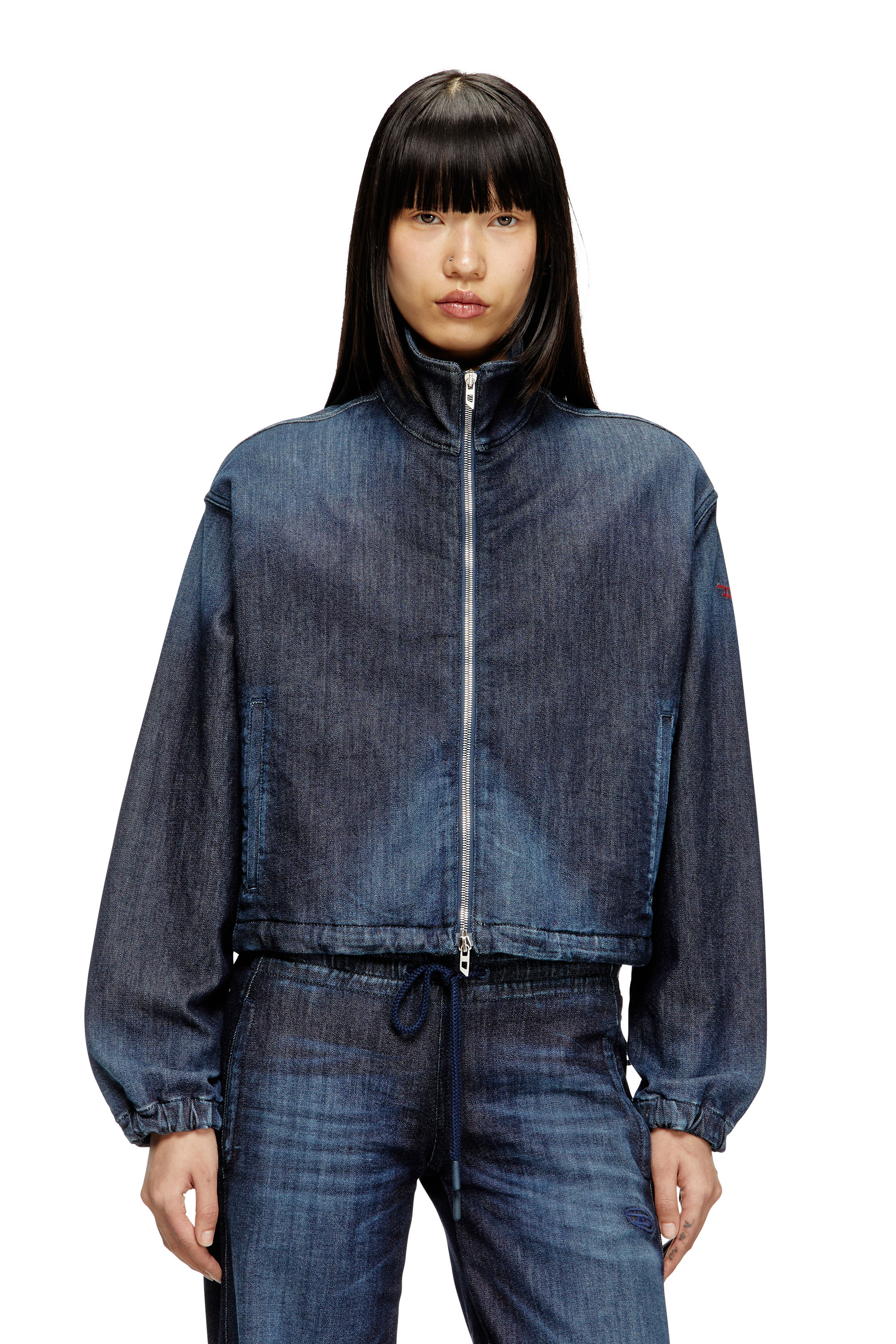 Diesel - DE-SANDERZ JOGG, Female's High-neck JoggJeans jacket in ダークブルー - 1