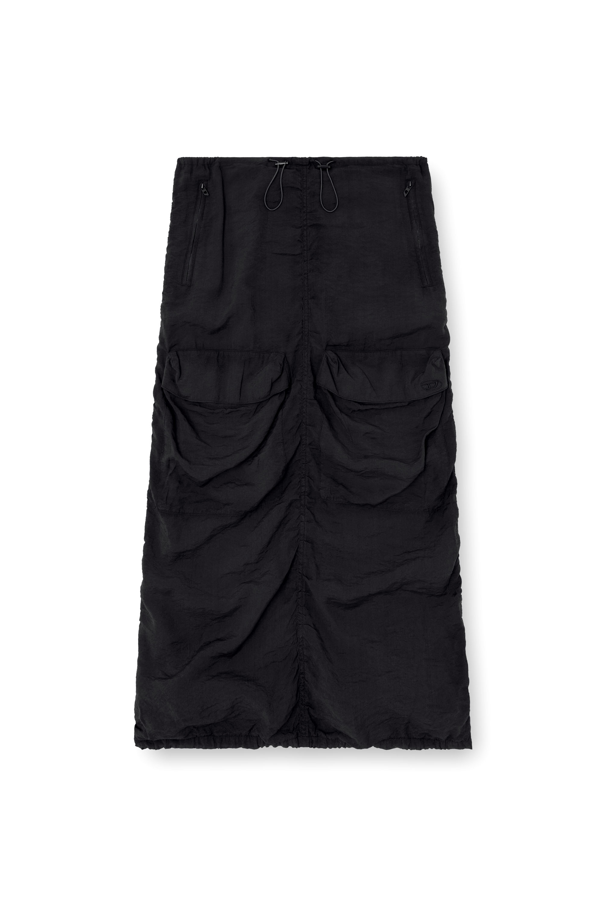 Diesel - O-RACLE, Female's Cargo midi skirt in treated viscose-nylon in ブラック - 3