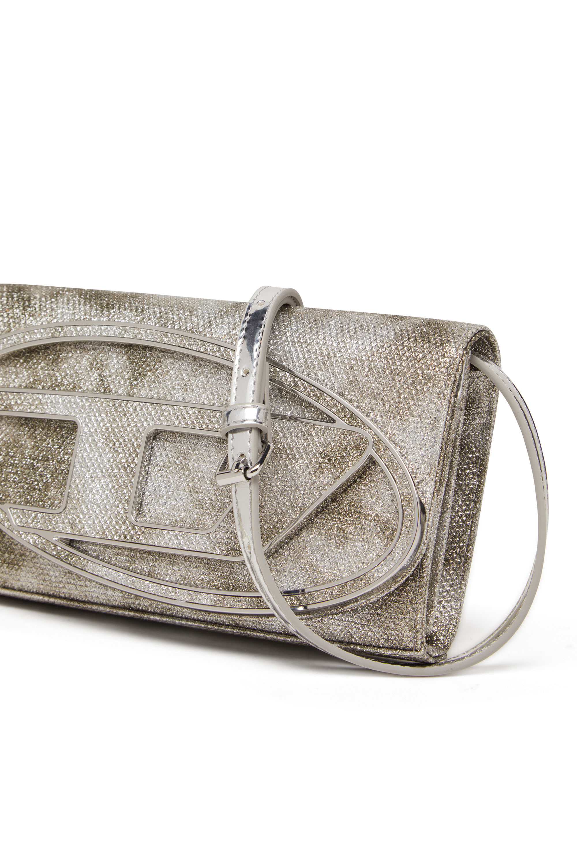 Diesel - 1DR WALLET STRAP, Female's Wallet purse in shimmer fabric in ライトブラウン - 5