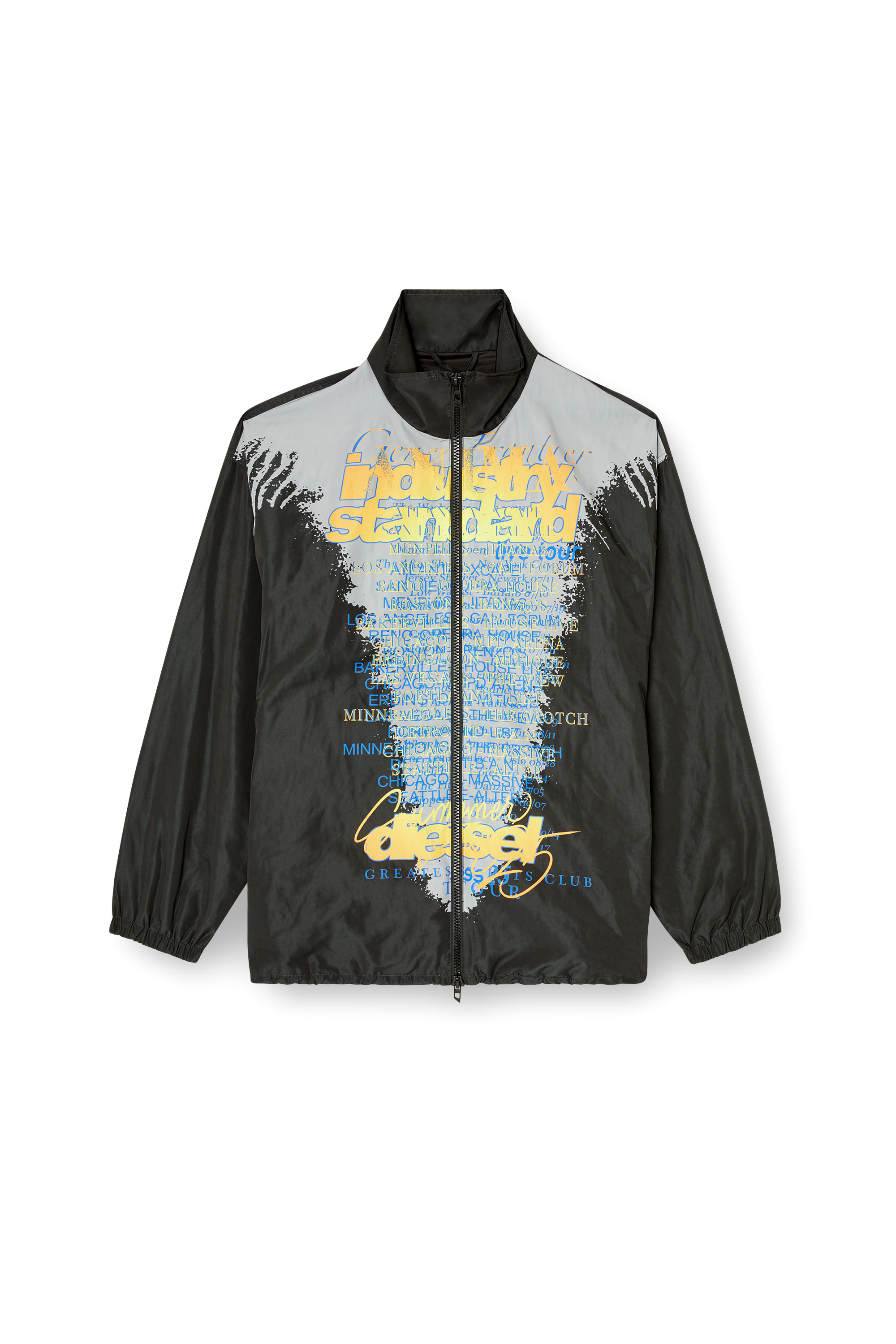 Diesel - J-ERIK, Unisex's Tech-jersey jacket with lyrics print in ブラック - 2