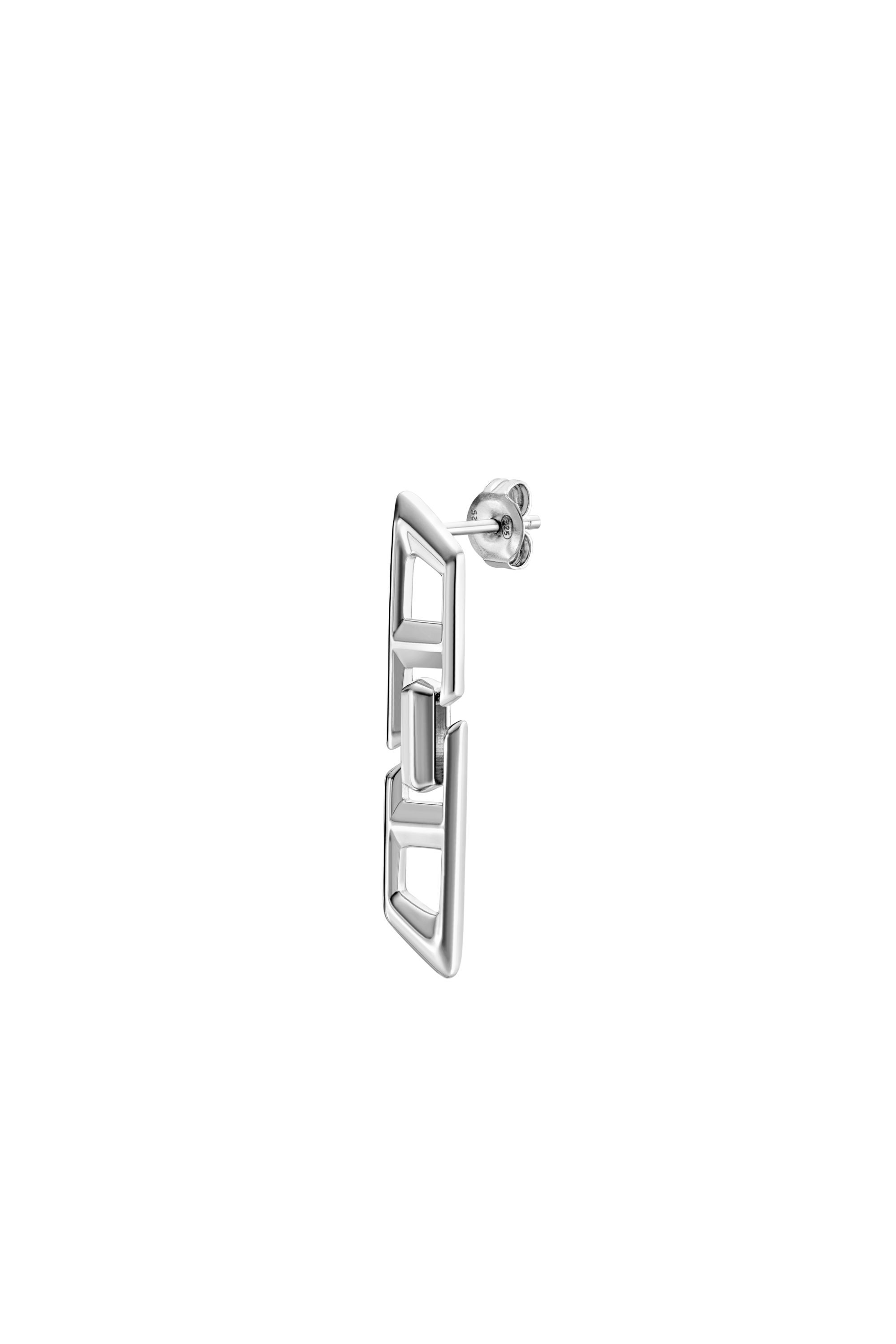 Diesel - DL1348040 STERLING SILVER JEWEL, Unisex's D Logo Sterling Silver Drop Earring in シルバー - 1