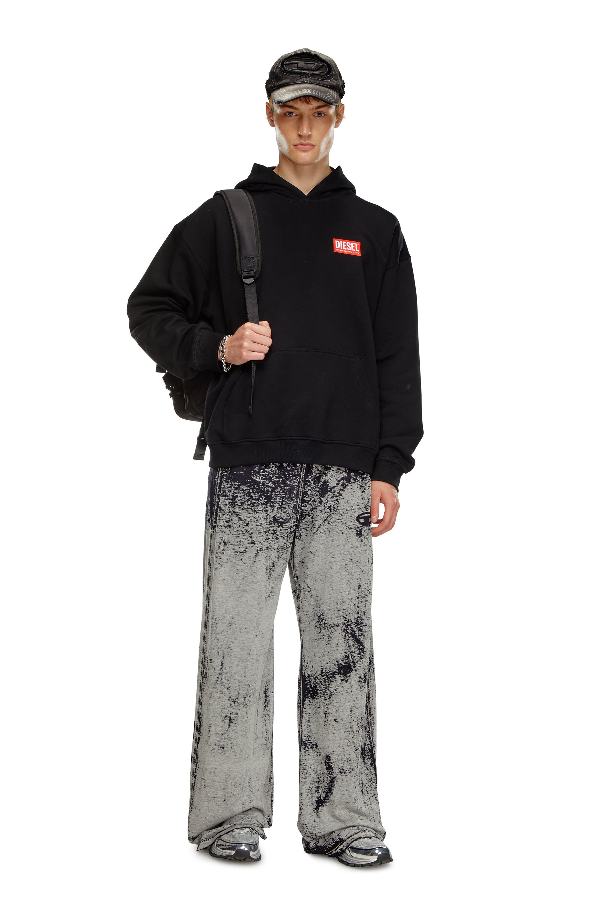 Diesel - S-BOXT-HOOD-LAB, Male's Hoodie with Diesel label in ブラック - 2