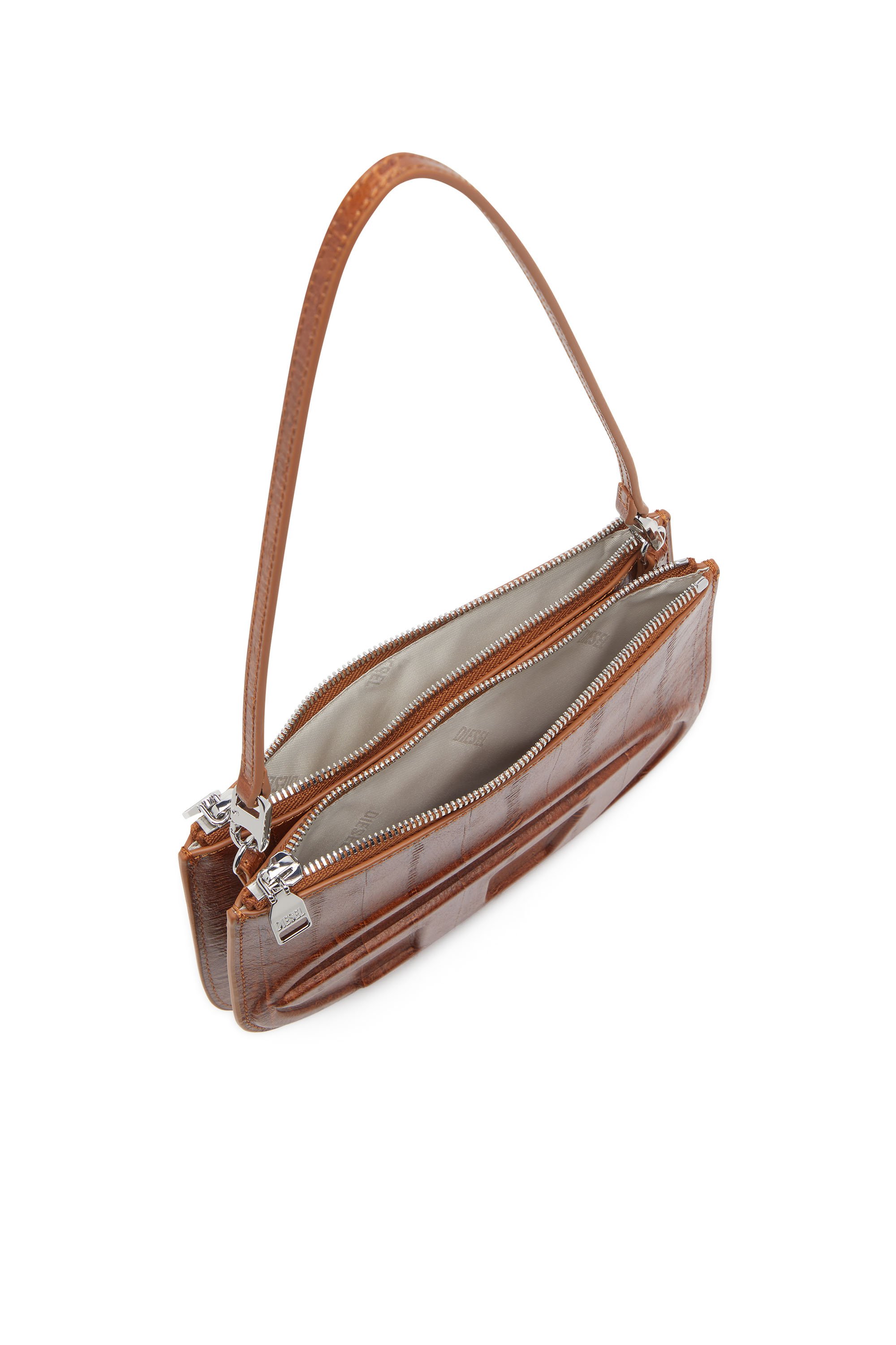 Diesel - 1DR TWIN, Female's 1DR Twin-Double-pouch shoulder bag in printed leather in ブラウン - 4