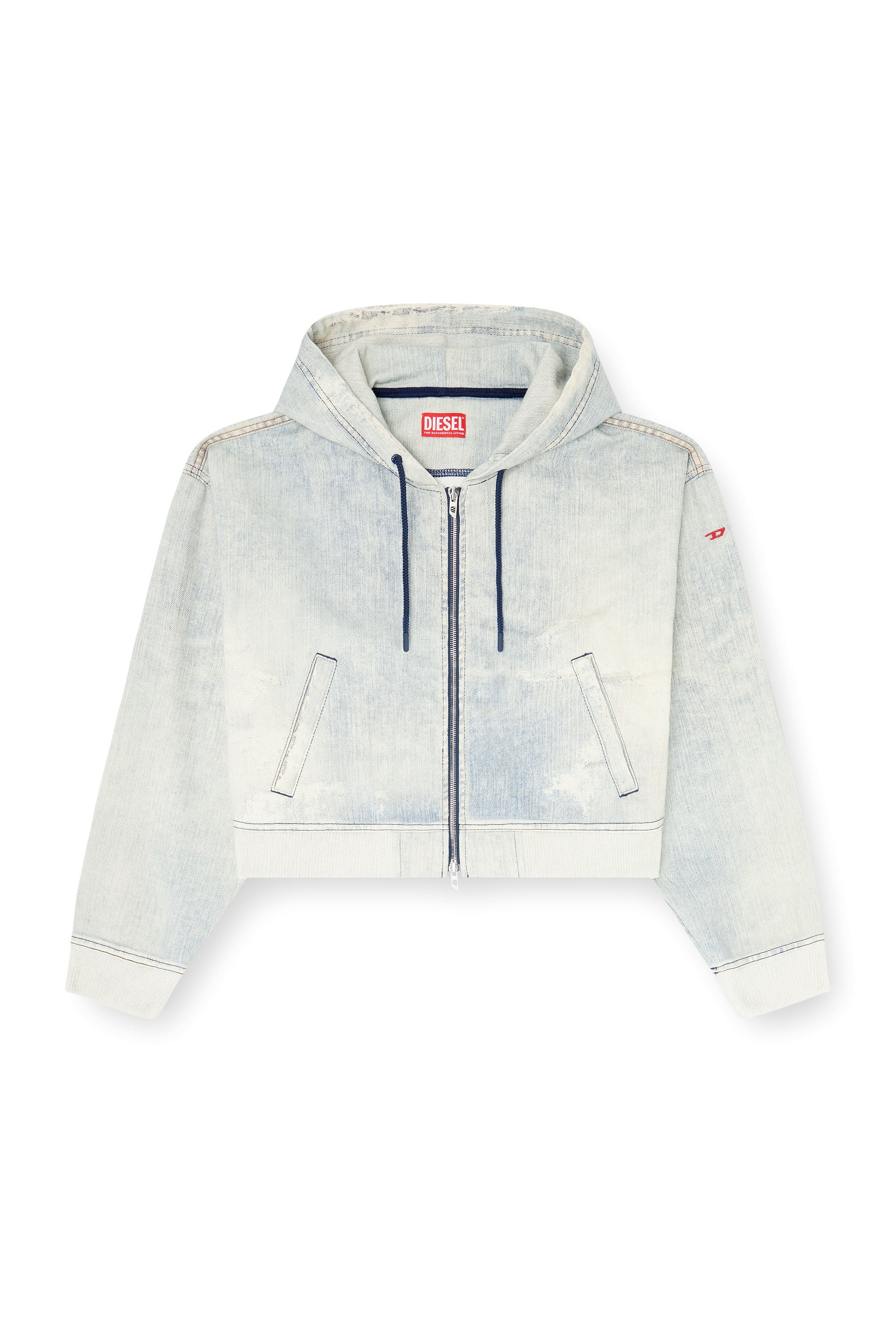 Diesel - DE-GIRI-CROP JOGG, Female's ジョグ ジップアップパーカー in ライトブルー - 3