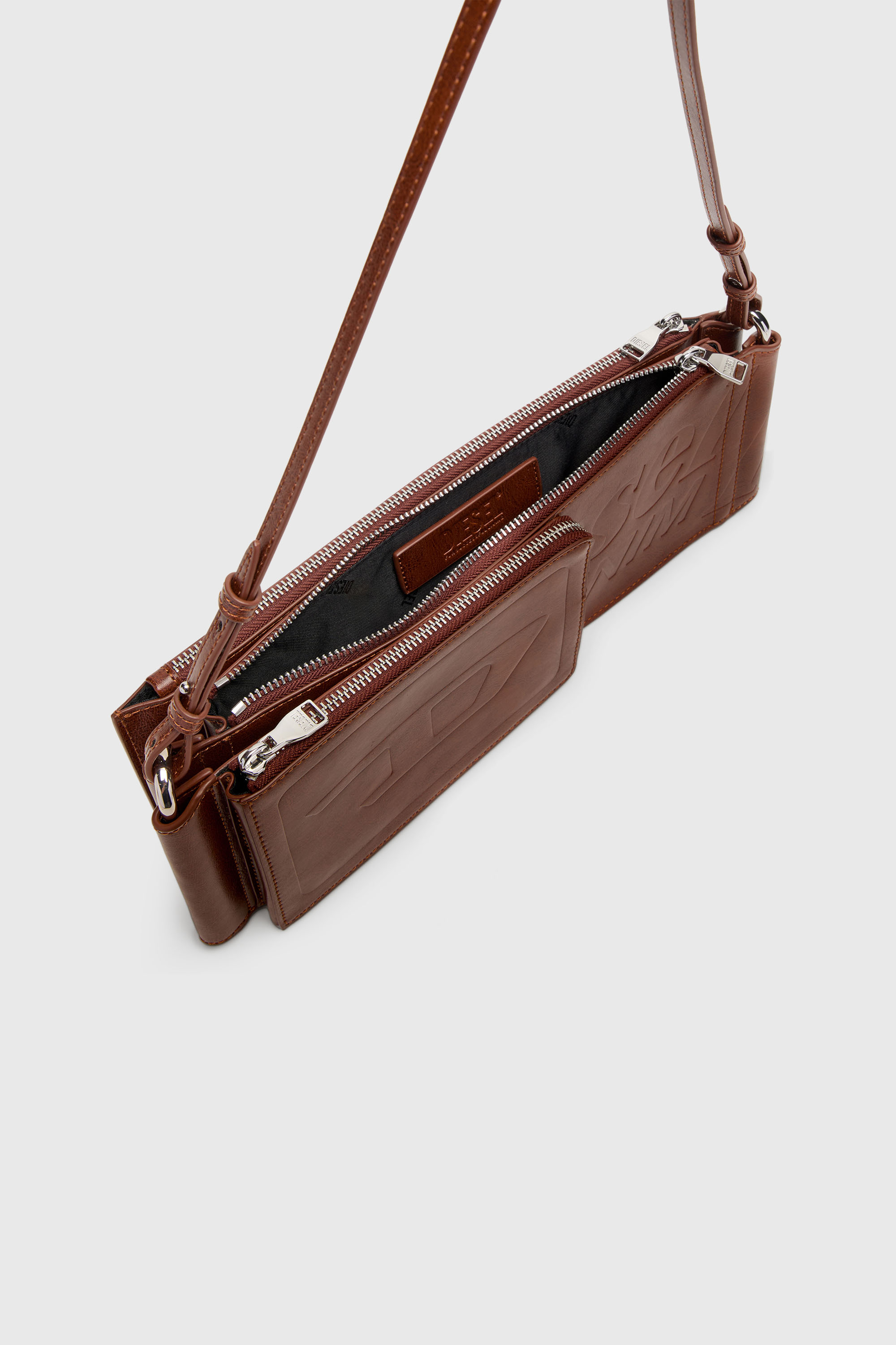 Diesel - FLAG-D SHOULDER BAG X, Unisex's Flag-D-Modular logo-embossed shoulder bag in ブラウン - 5