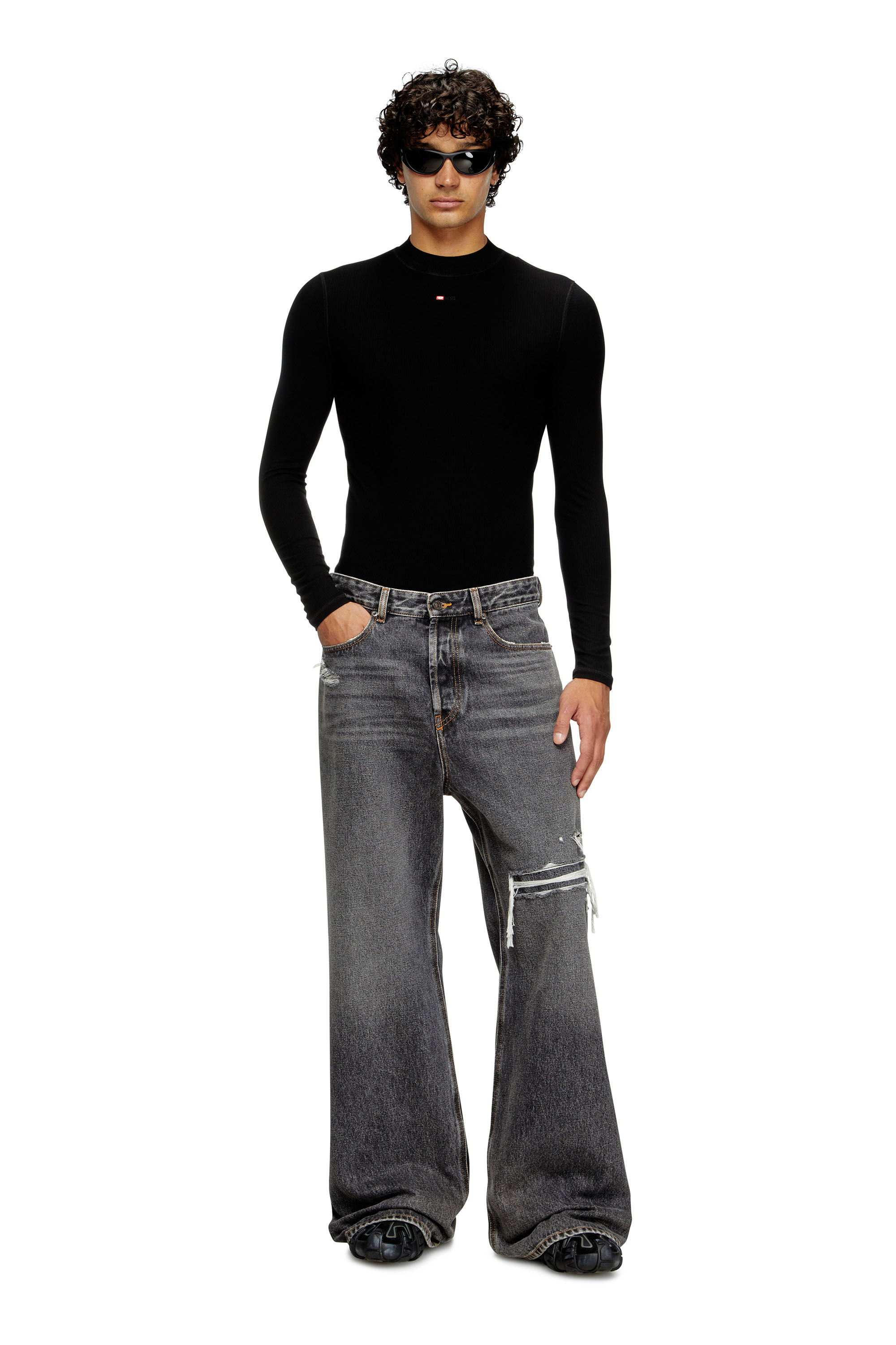 Diesel - Male's Relaxed Jeans D-Rise 007F6, ブラック/ダークグレー - 2