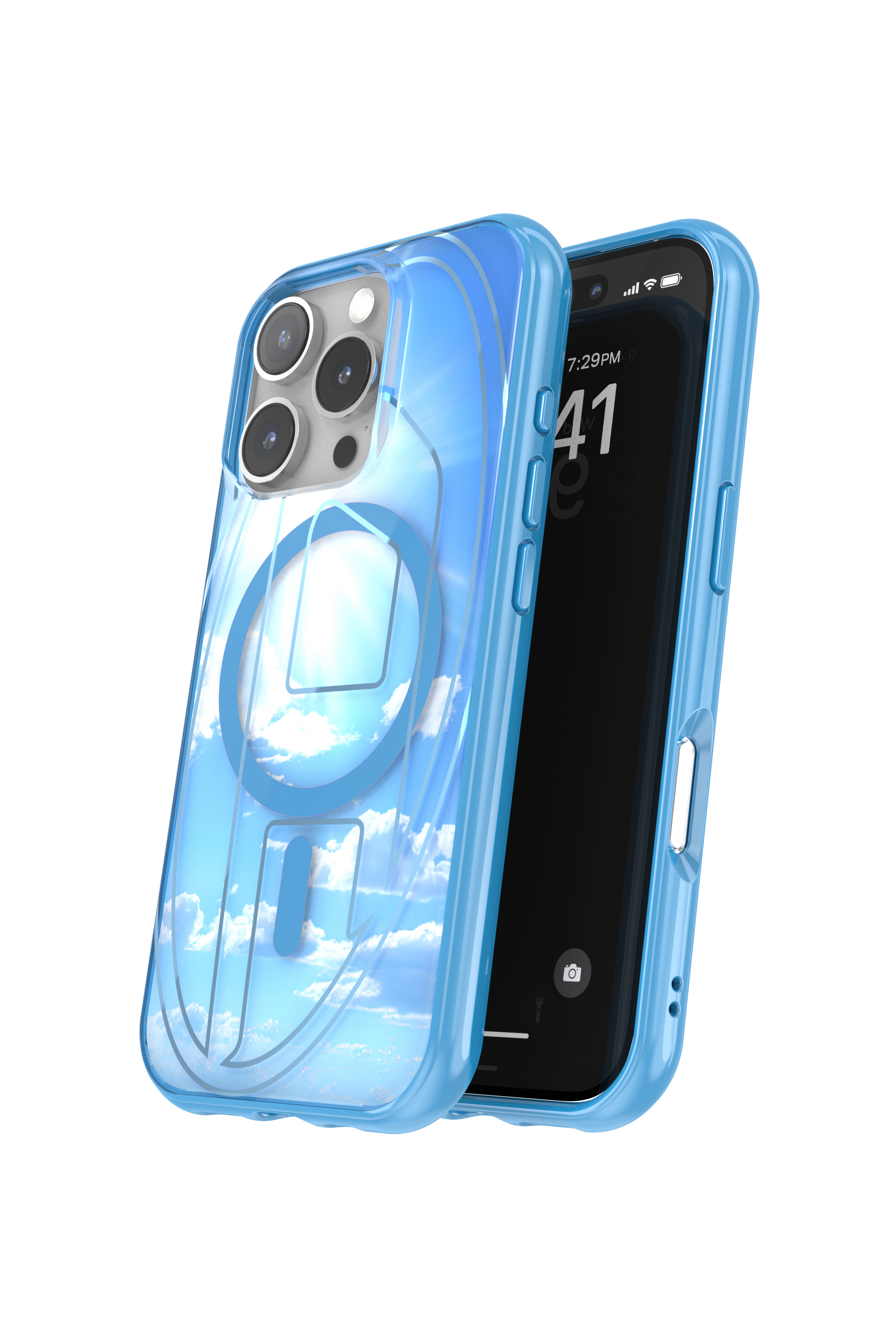 Diesel - 60253 AOP CASE, Unisex's Oval D Case with Magsafe iPhone 16 Pro in アジュール - 3