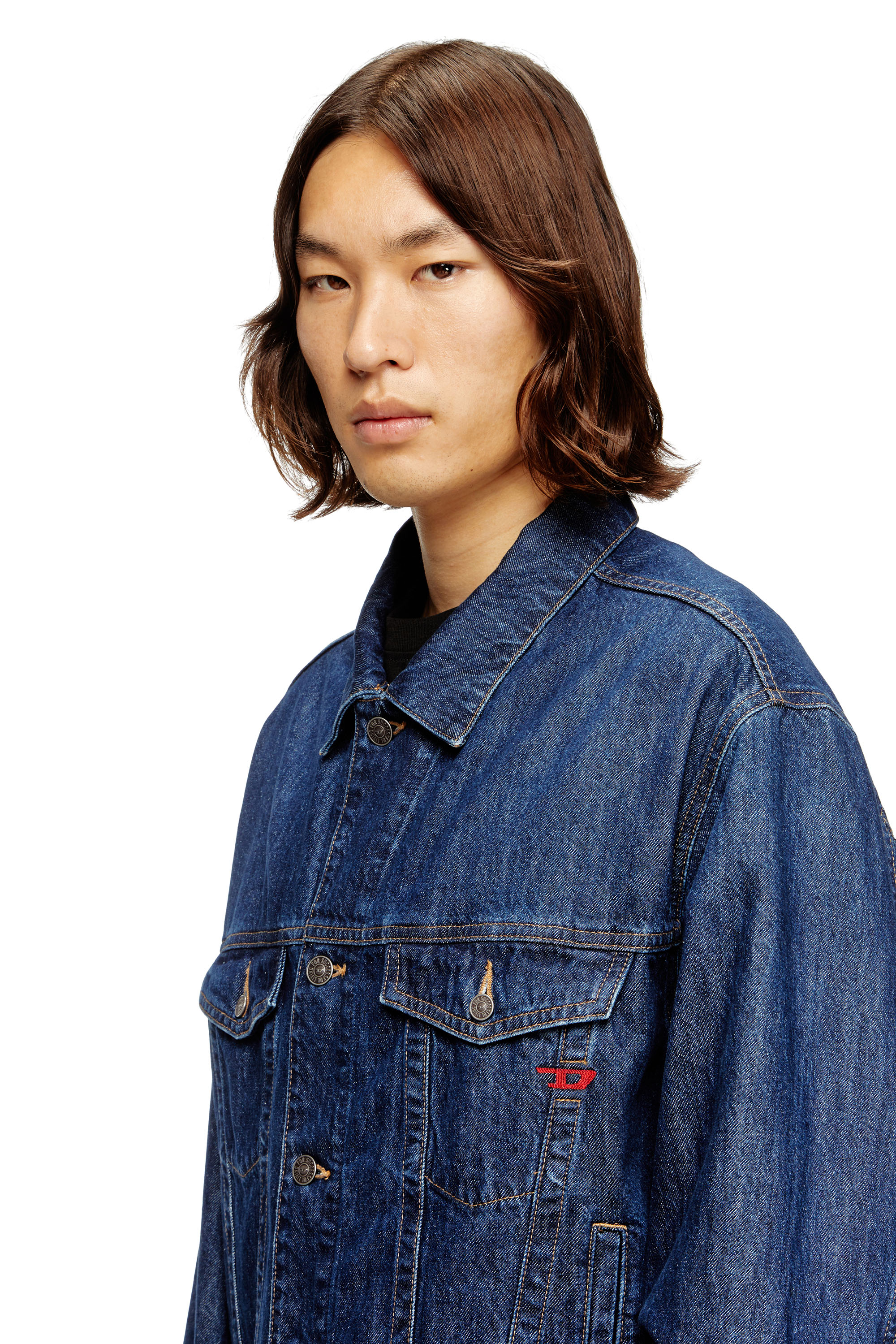 Diesel - D-RANGER, Unisex's デニムジャケット in ミディアムブルー - 4