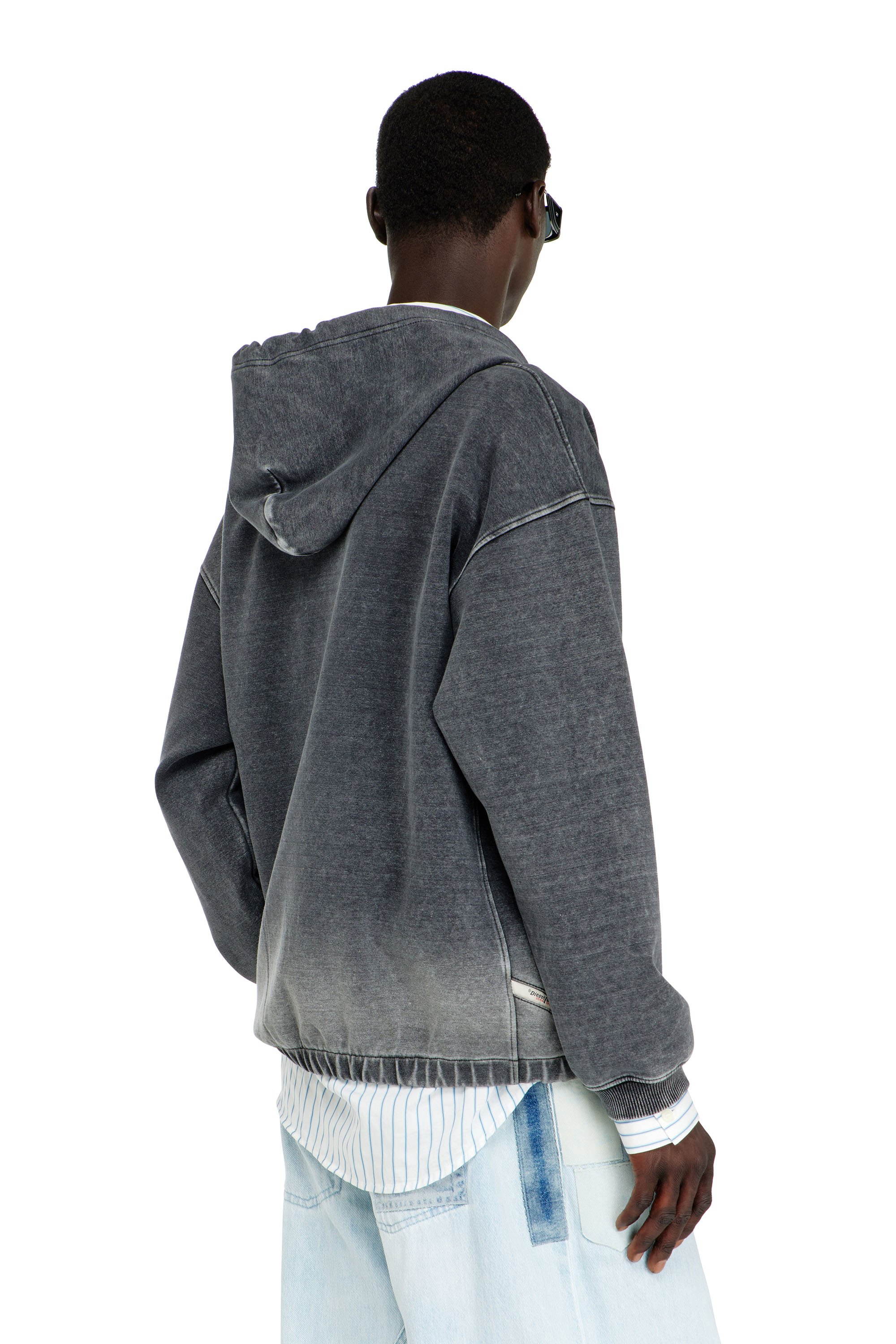 Diesel - S-HERMY-ZIP, Male's ジップアップパーカー in ダークグレー - 4