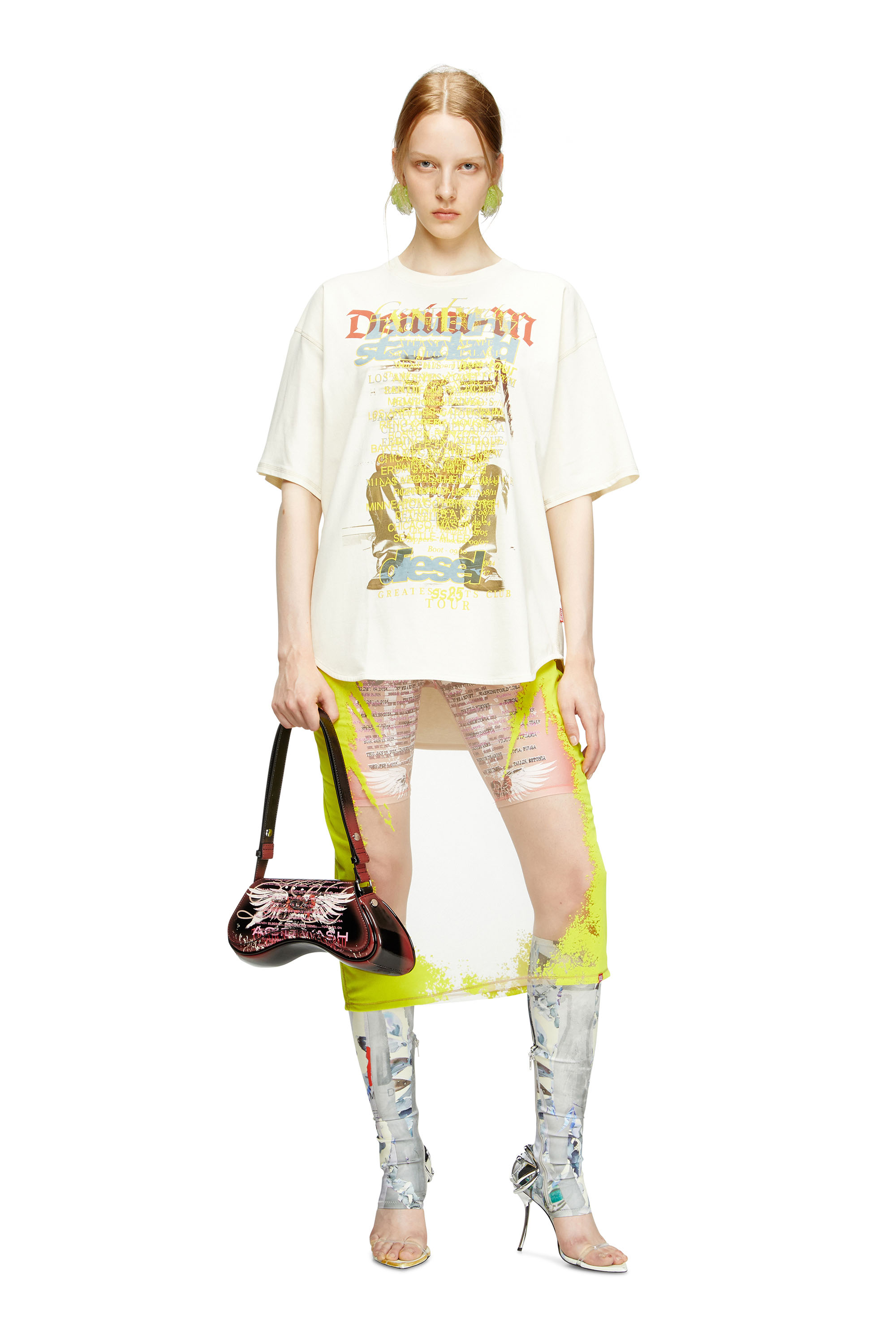 Diesel - T-BIX-AA, Unisex's T-shirt with lyrics print in ホワイト - 7