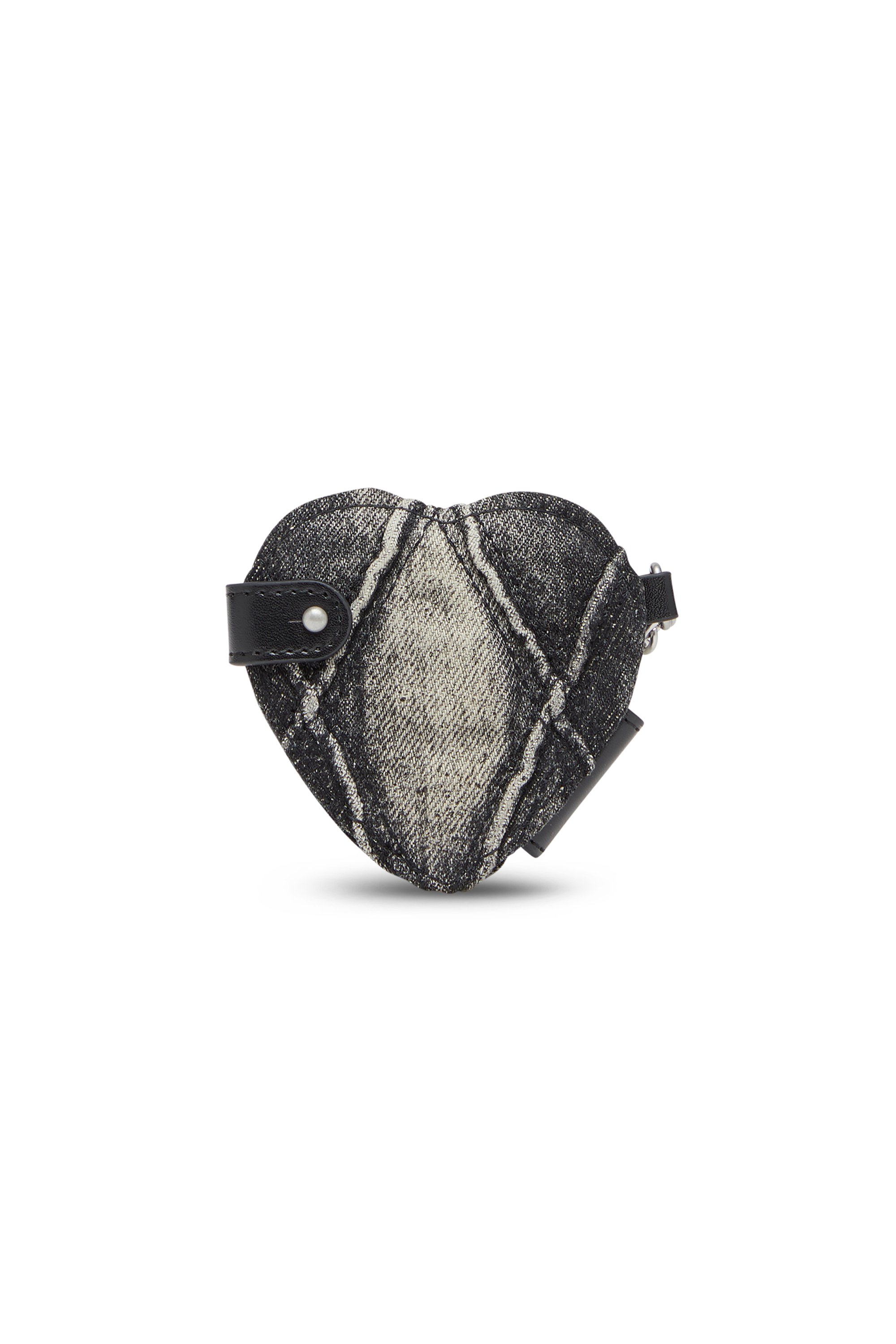 Diesel - CHARM-D MIRROR, Female's Mirror charm in argyle quilted denim in ブラック - 2