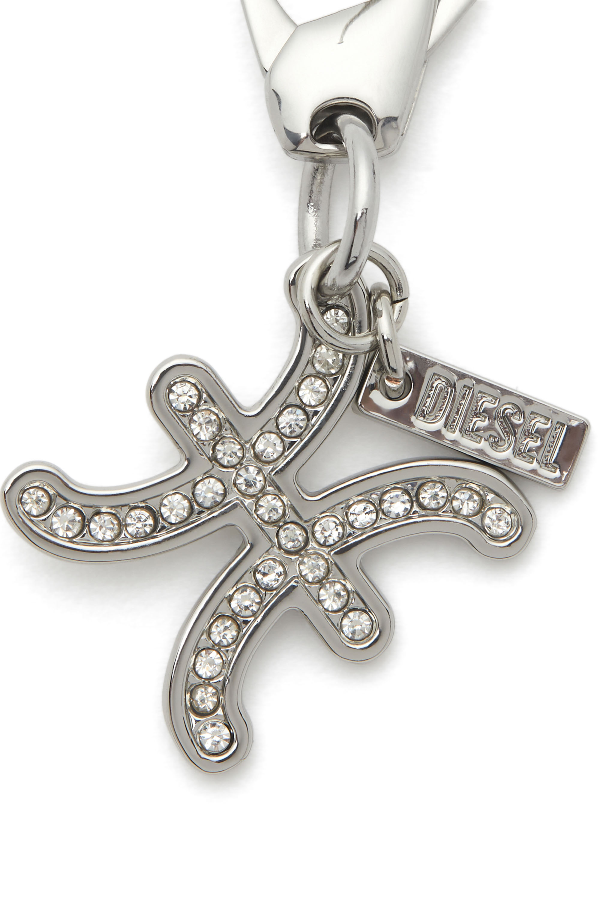 Diesel - CHARM PISCES, Unisex's Metal Pisces charm with rhinestones in シルバー - 2