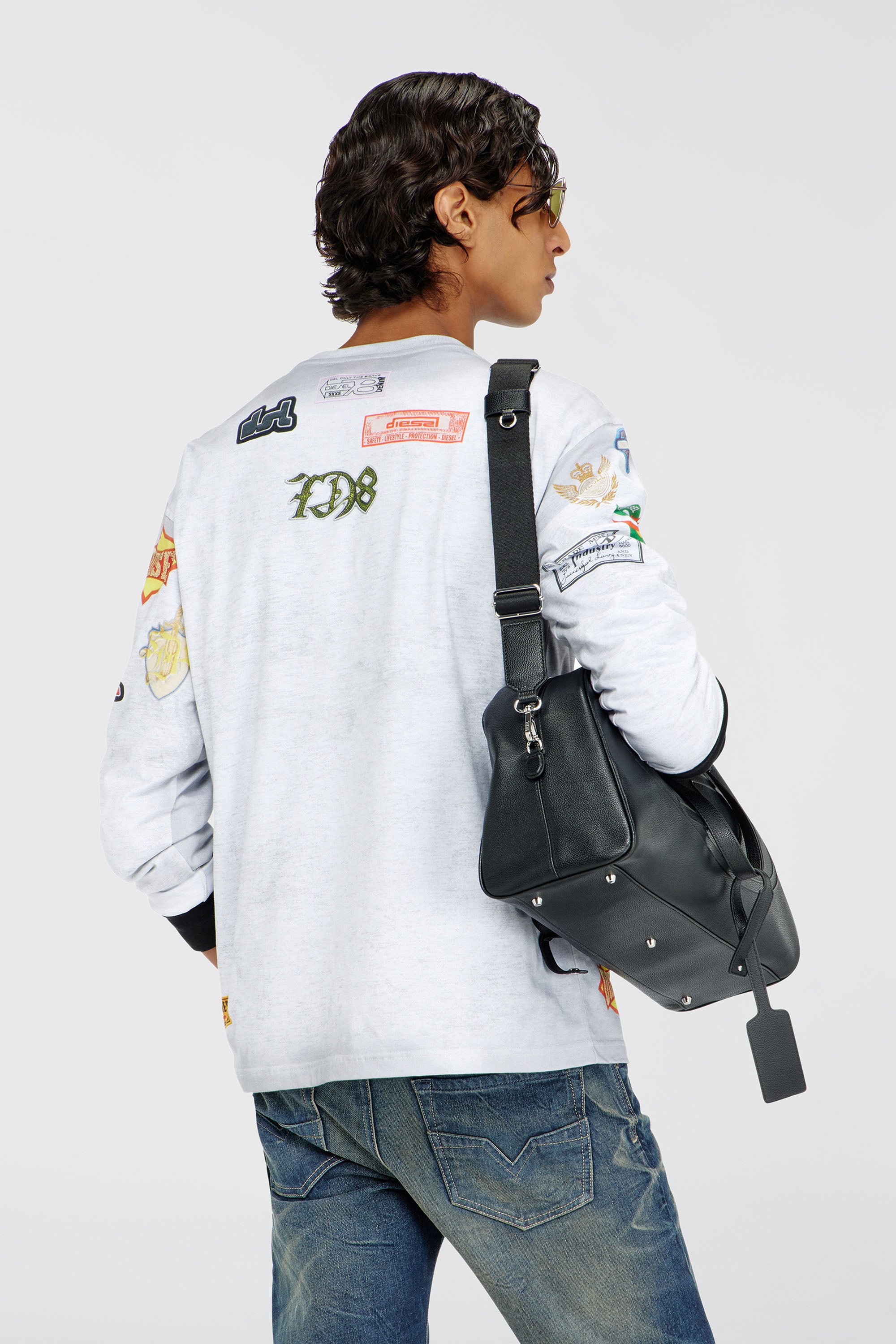 Diesel - T-NORME-LS-PATCHES, Male's 長袖Tシャツ in ホワイト - 4