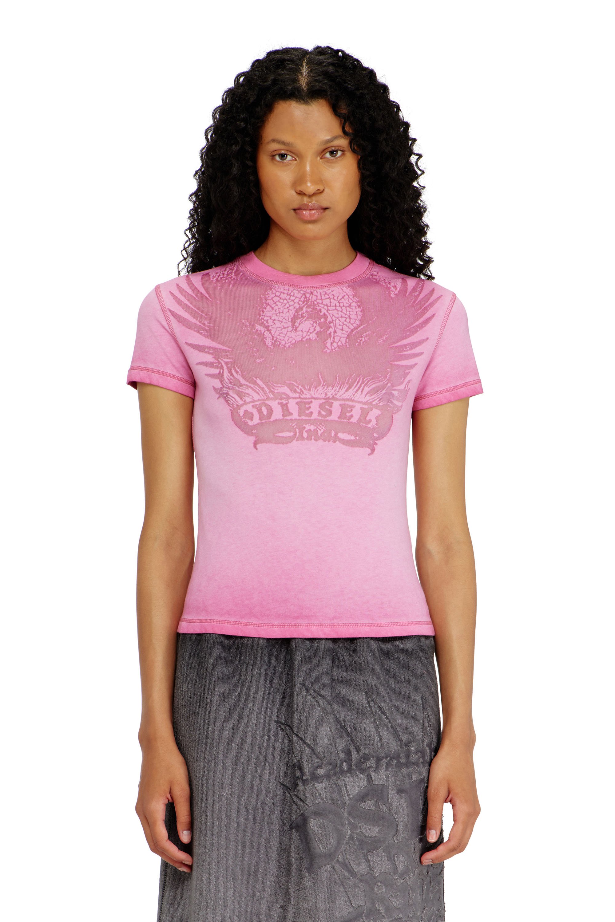 Diesel - T-ILA-AA7, Female's Tシャツ in ホットピンク - 1