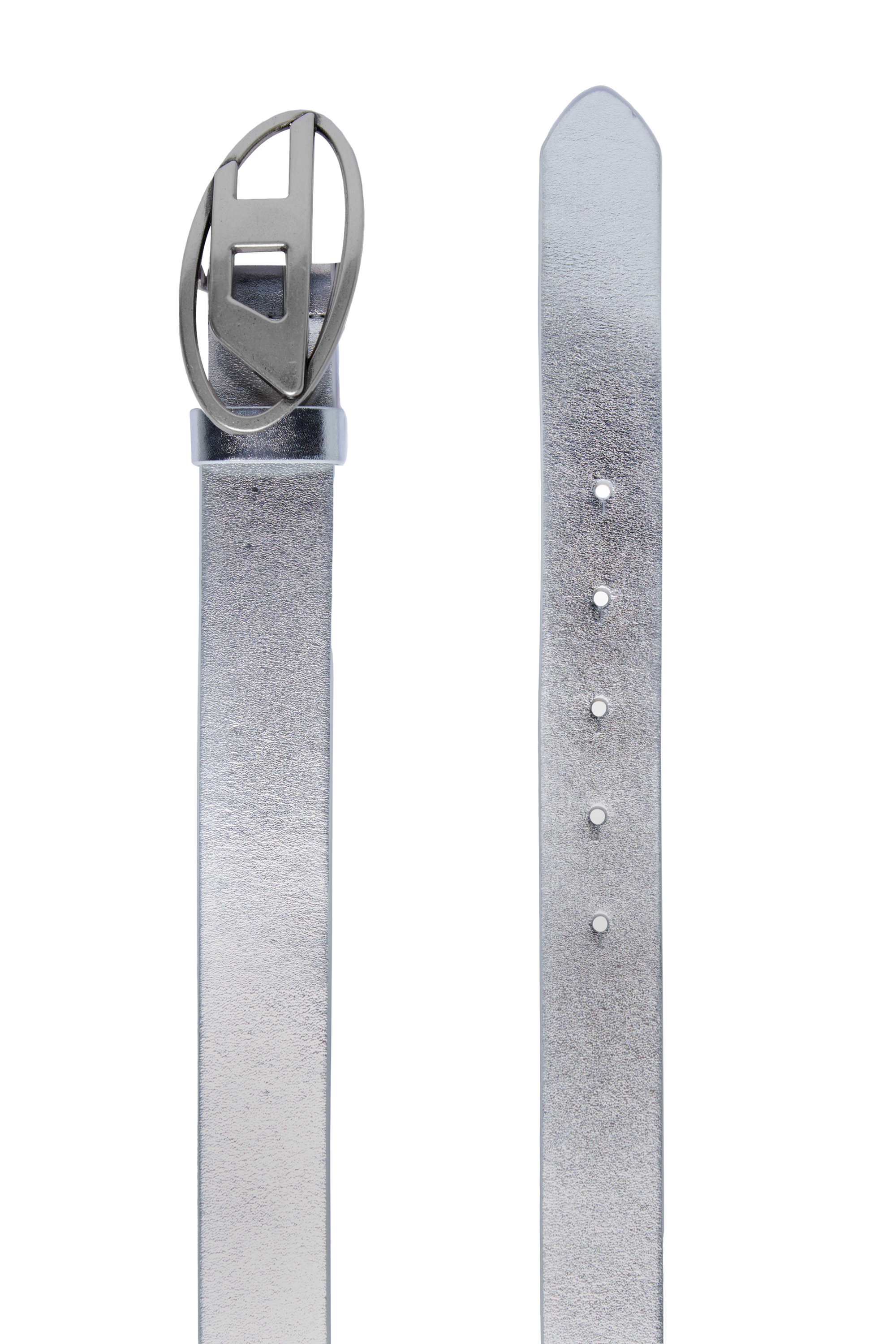 Diesel - B1DR, Unisex's Leather belt with Oval D buckle in ライトブルー - 2