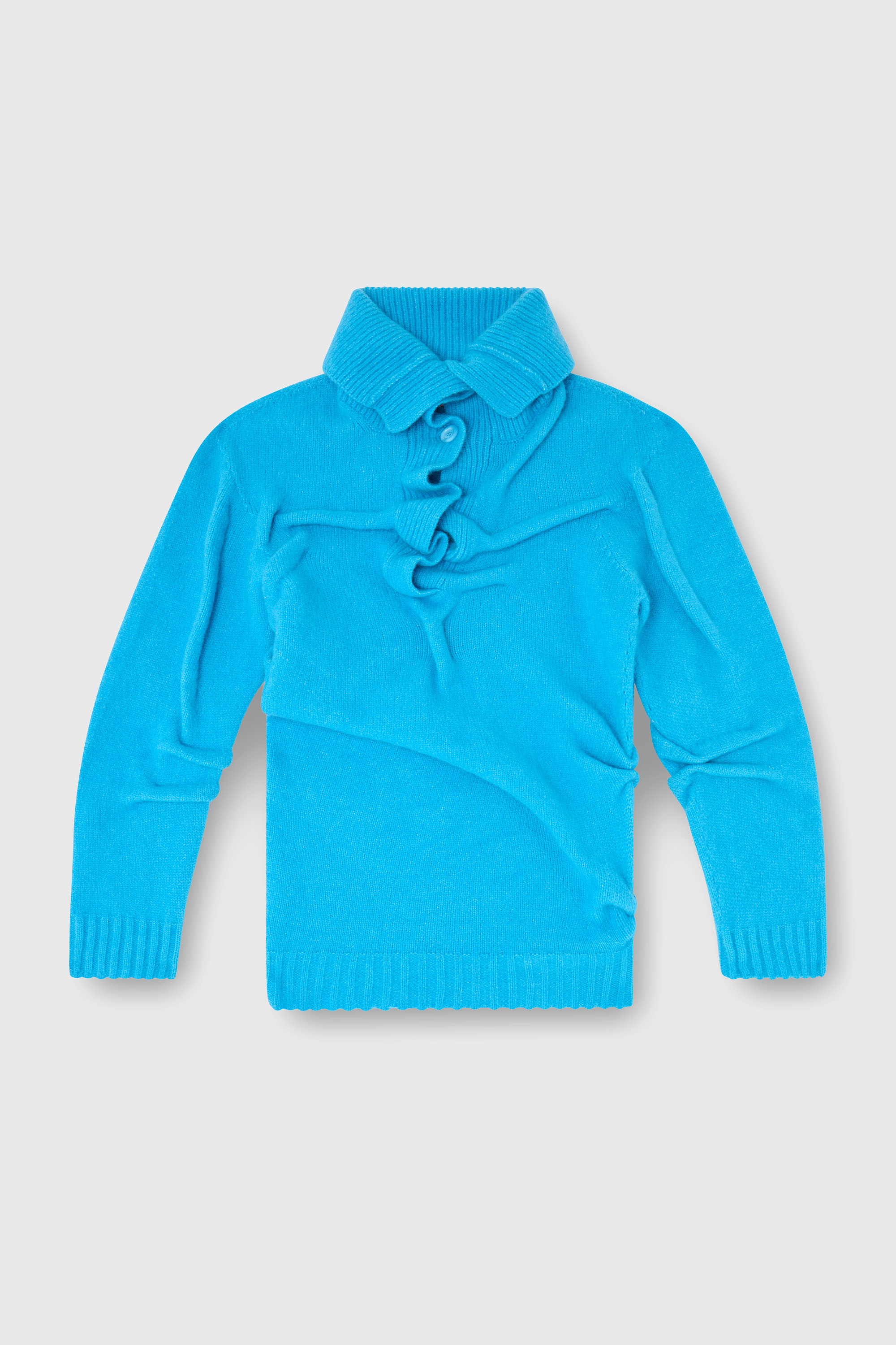 Diesel - M-AMARY, Female's Button-neck jumper in wrinkled boiled knit in null - 2