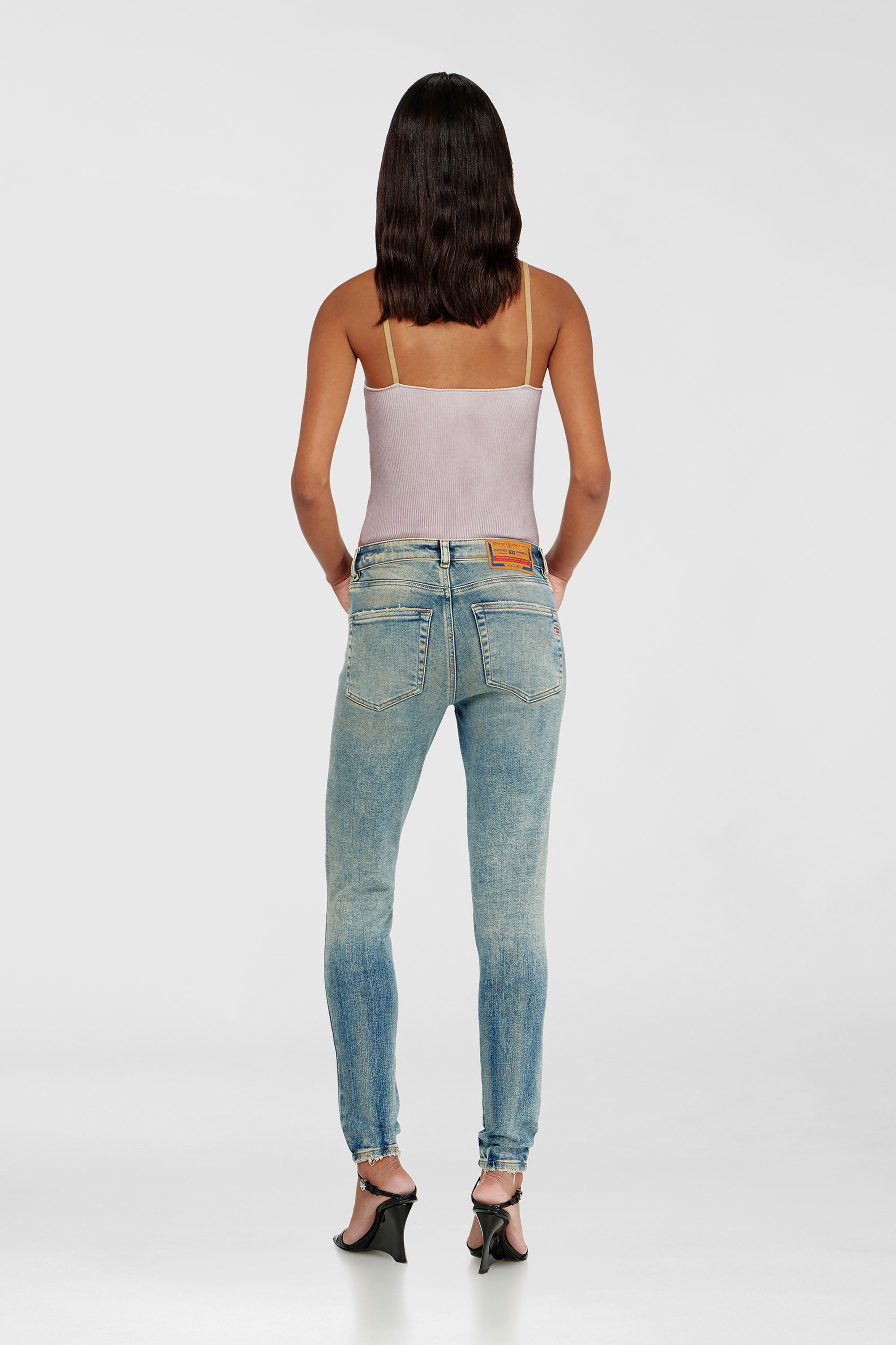 Diesel - Female's Skinny Jeans 2017 Slandy 09P73, ミディアムブルー - 3