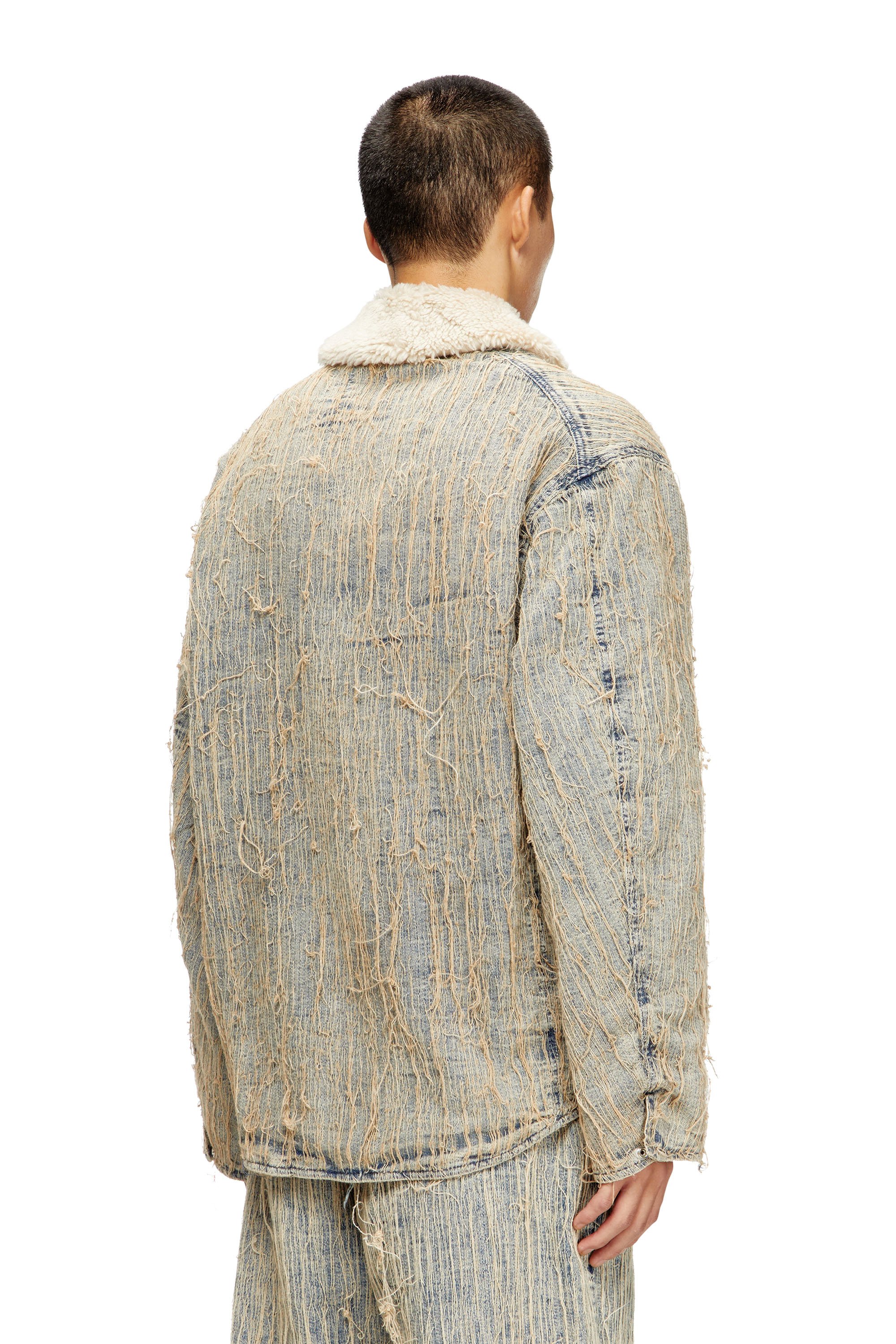 Diesel - D-IVAR-S, Male's Jacket in floating-thread jacquard denim in ライトブルー - 5