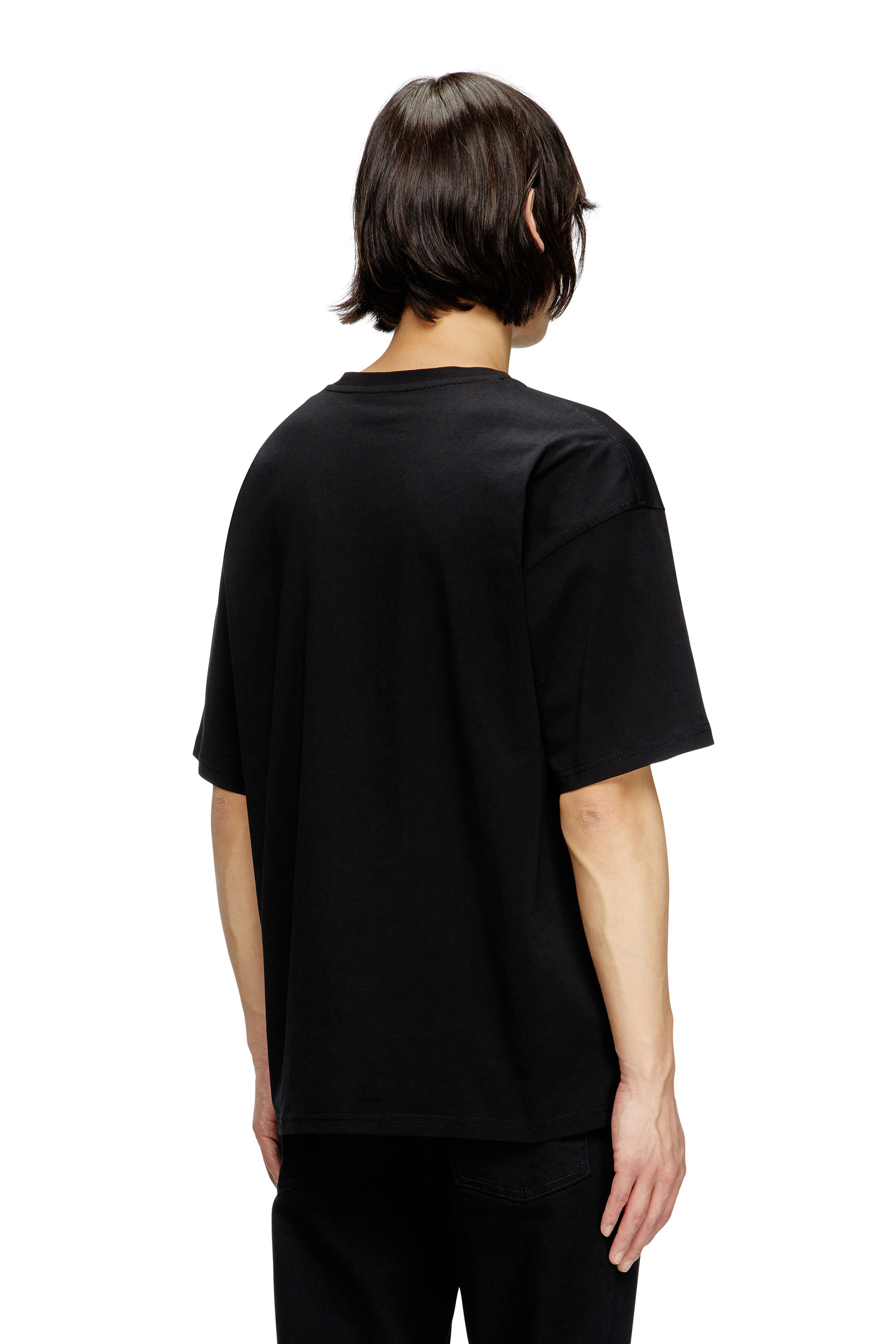 Diesel - T-BOXT-D, Unisex's T-shirt with embroidered D patch in ブラック - 4