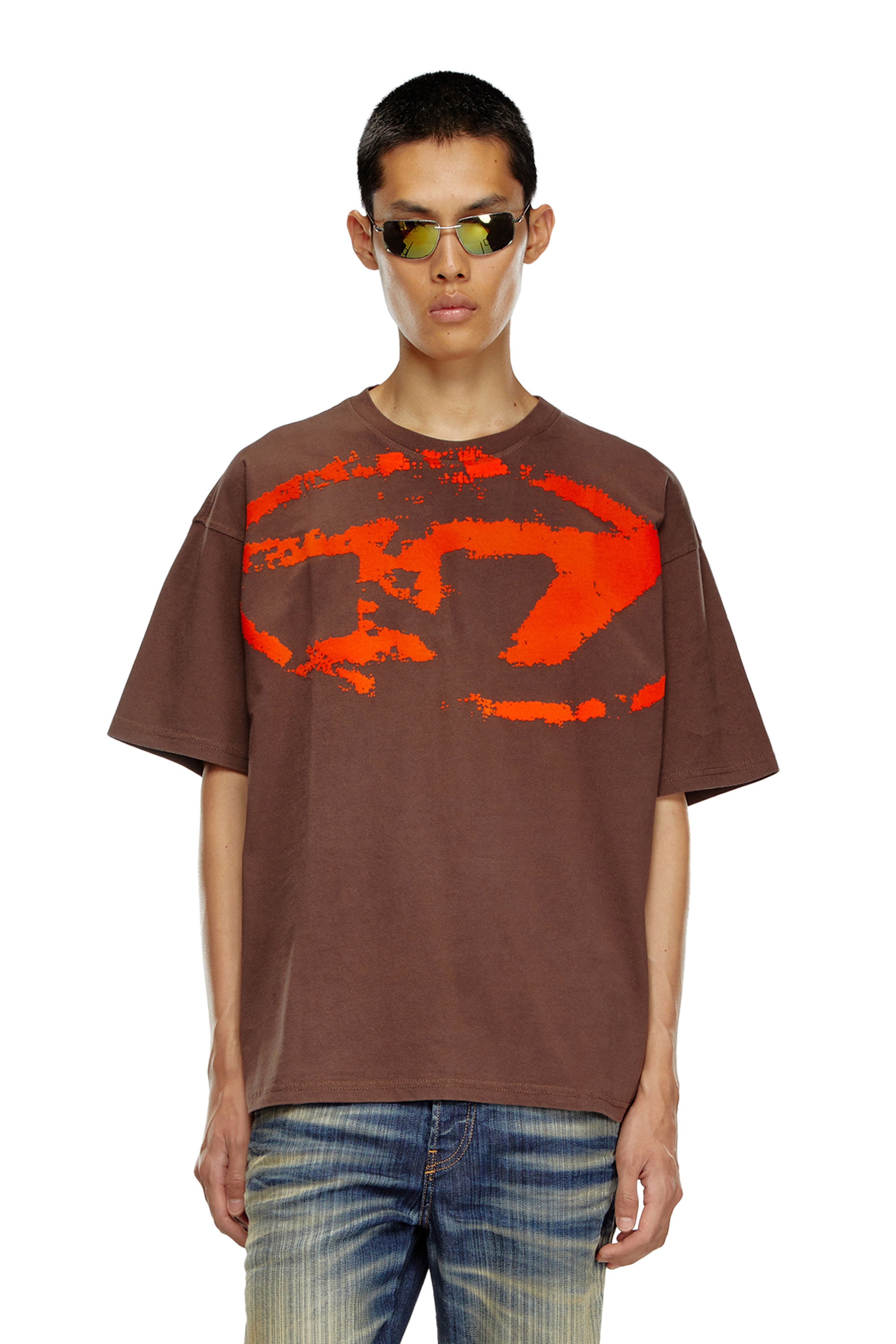 Diesel - T-BOXT-N14, Male's Tシャツ in ブラウン - 1