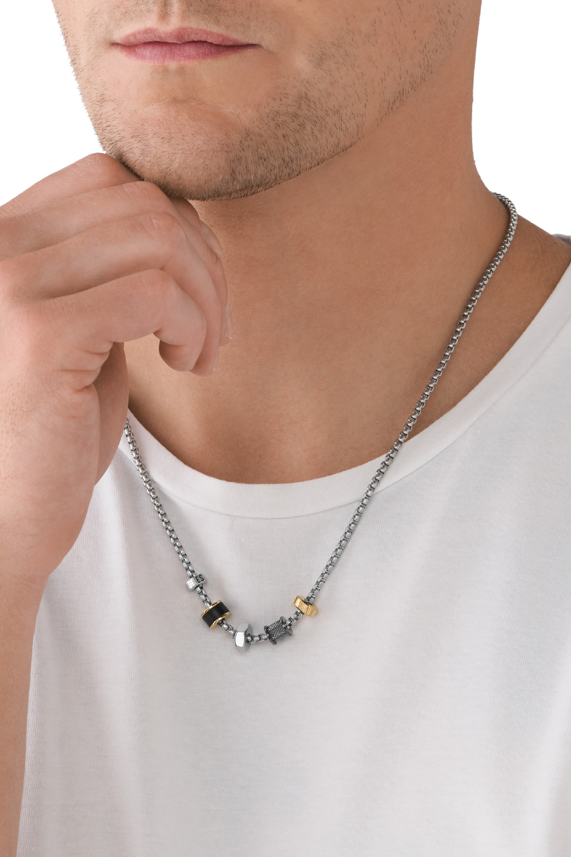 Diesel - DX1393, Male's ジュエリー ネックレス in シルバー - 3