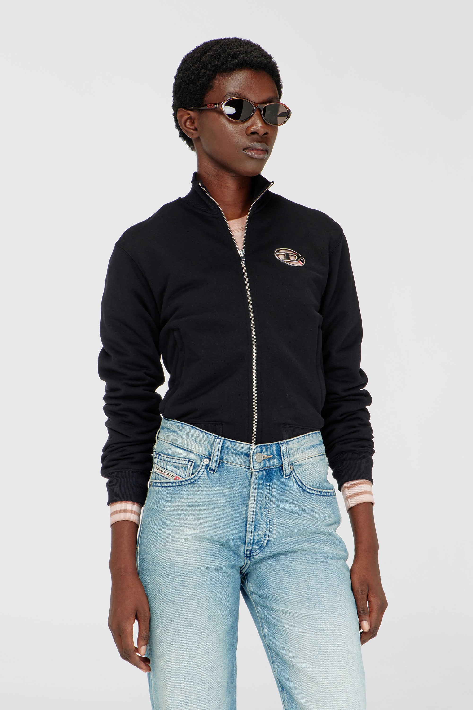 Diesel - F-FLACIN, Female's ジップアップスウェット in ブラック - 1