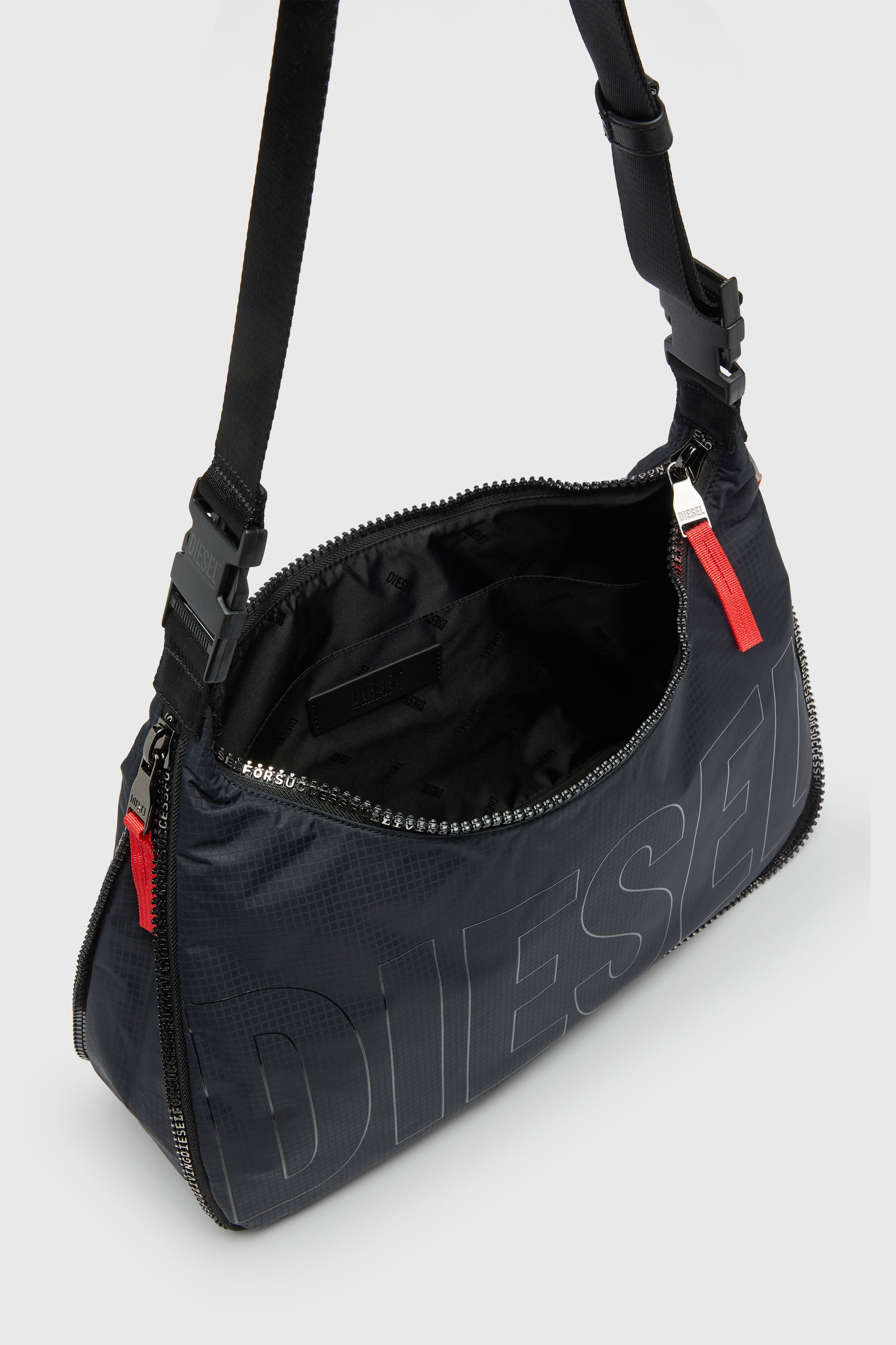 Diesel - ZIP-D SHOULDER L X, Unisex's ショルダーバッグ in ブラック - 4