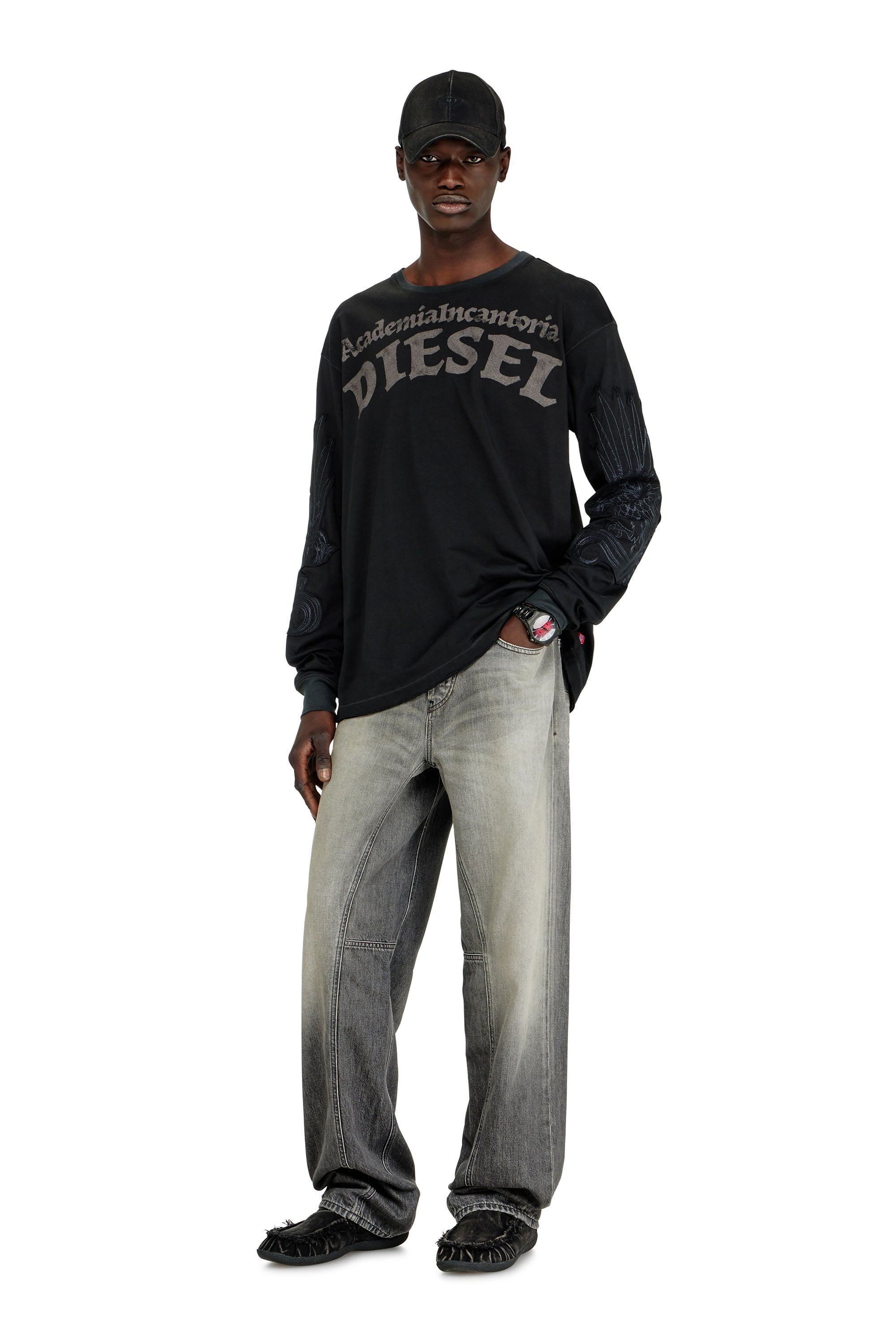 Diesel - T-NORM-LS-AA3, Male's 長袖Tシャツ in ブラック - 2