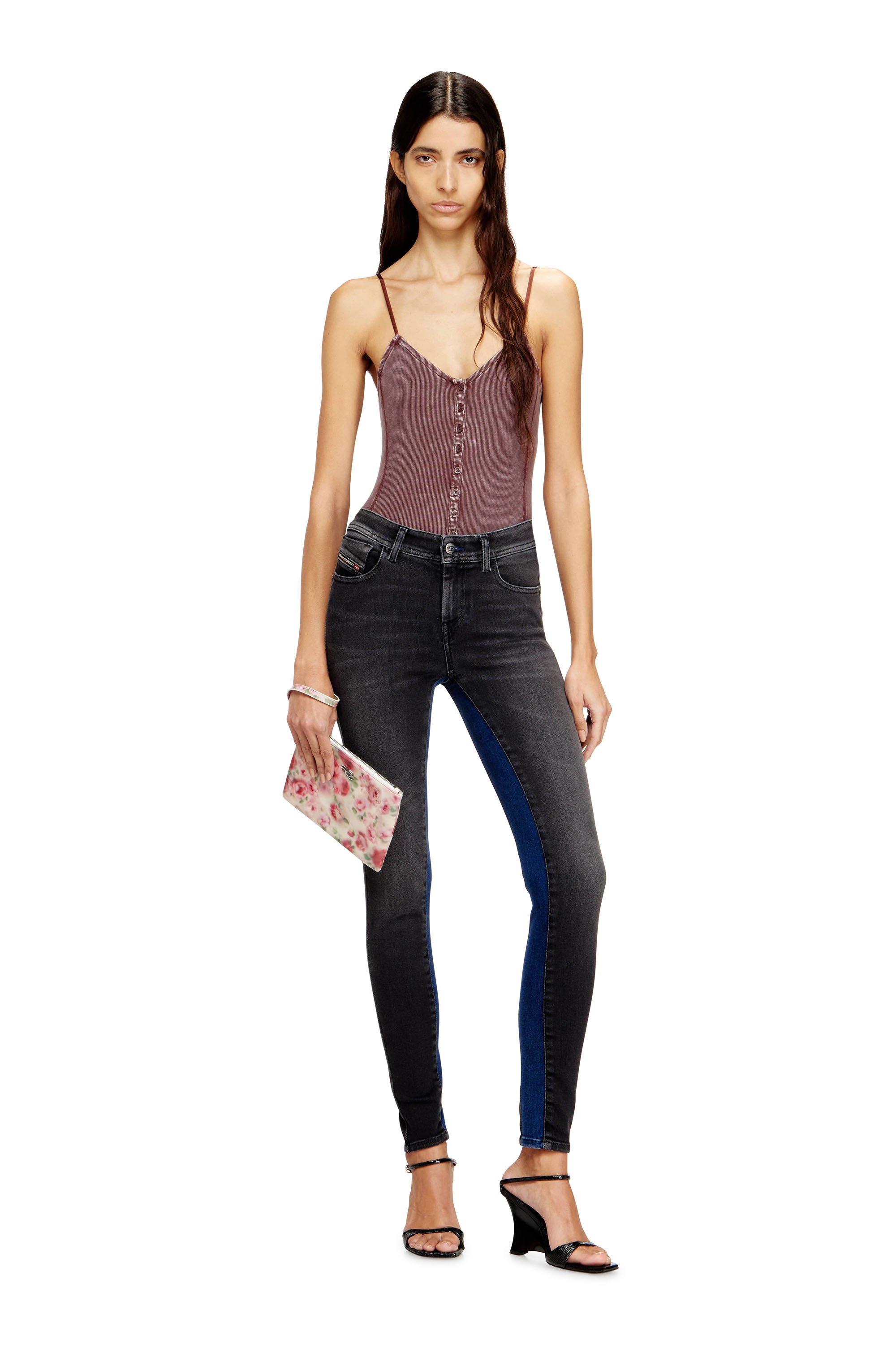 Diesel - Female's Skinny Jeans 2017 Slandy 09N14, ブラック/ダークグレー - 2