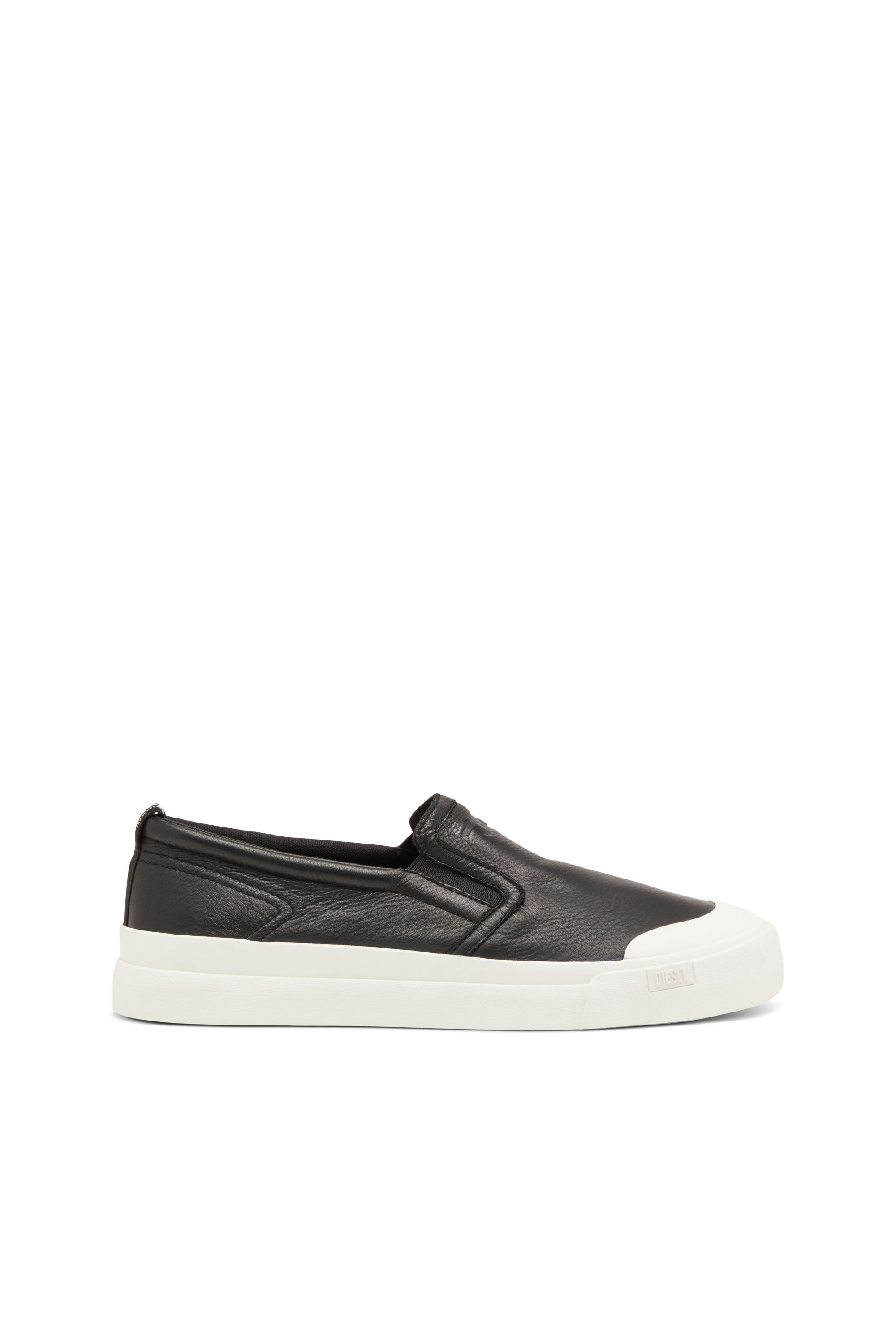 Diesel - S-ATHOS SLIP ON, Male's S-Athos-Slip-on sneakers in plain leather in ブラック - 1