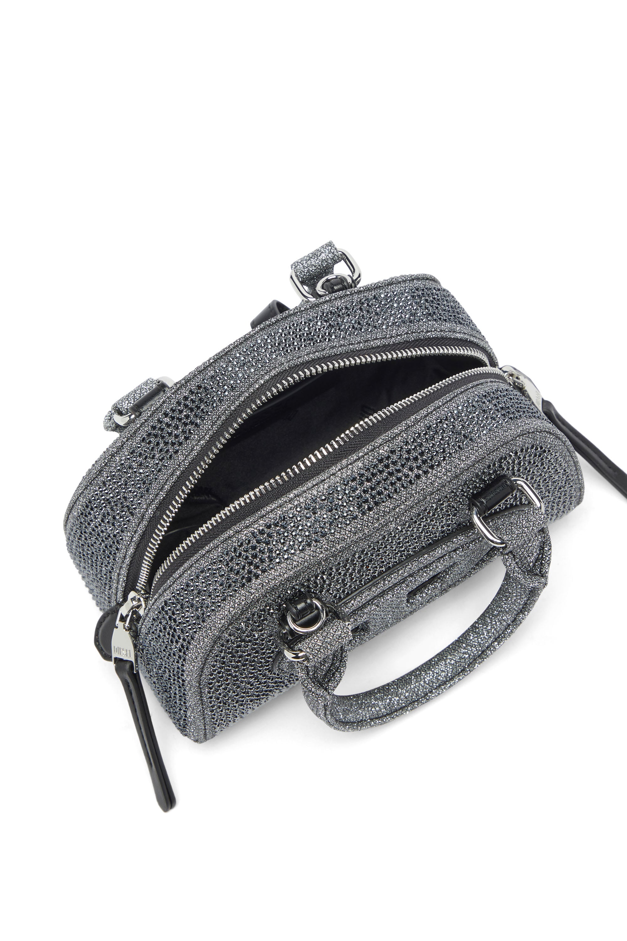 Diesel - 1DR DOME CROSSBODY, Female's クロスボディバッグ in ブラック/シルバー - 3