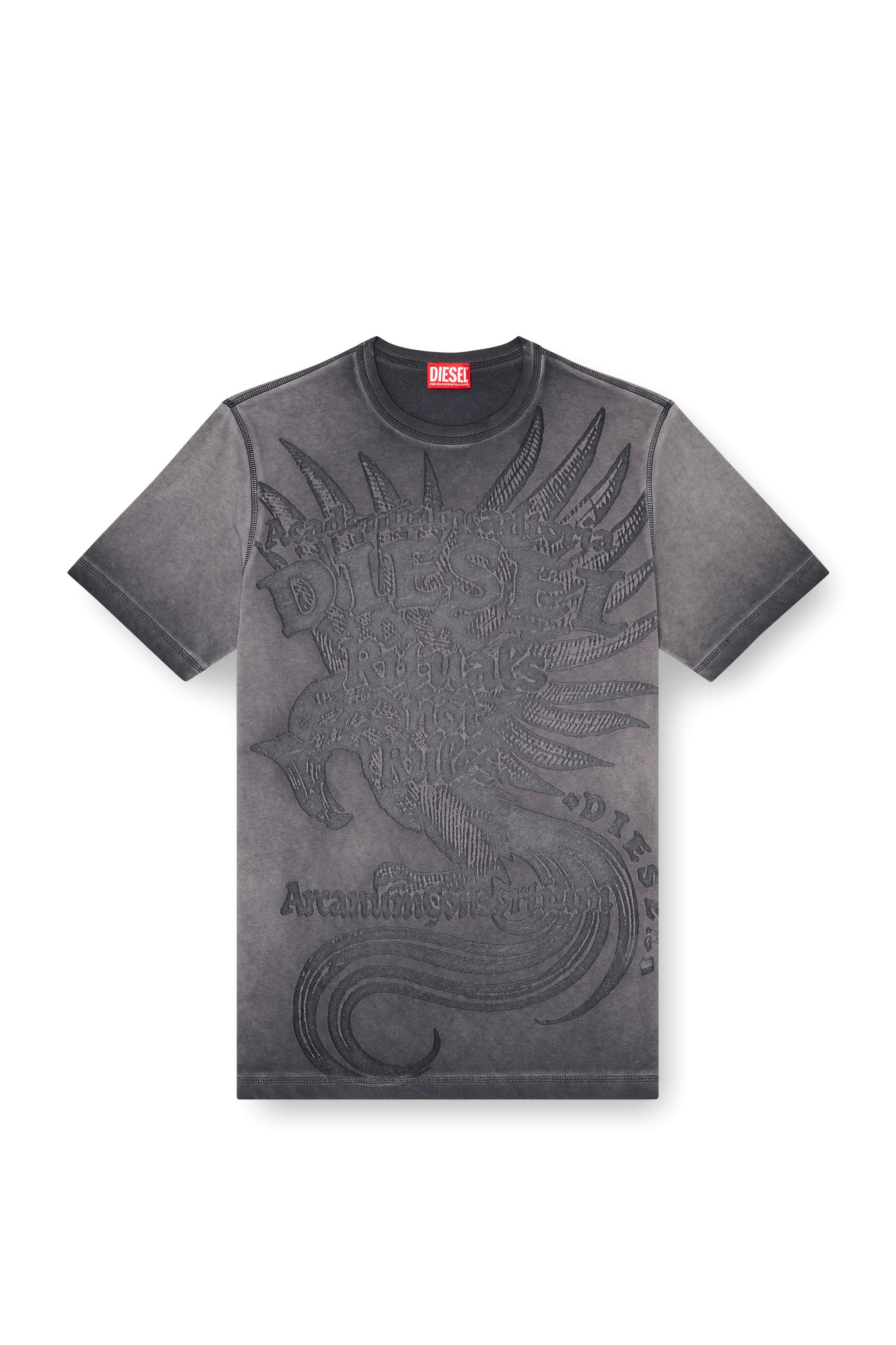 Diesel - T-RAWJUST-AA1, Male's Tシャツ in ダークグレー - 3