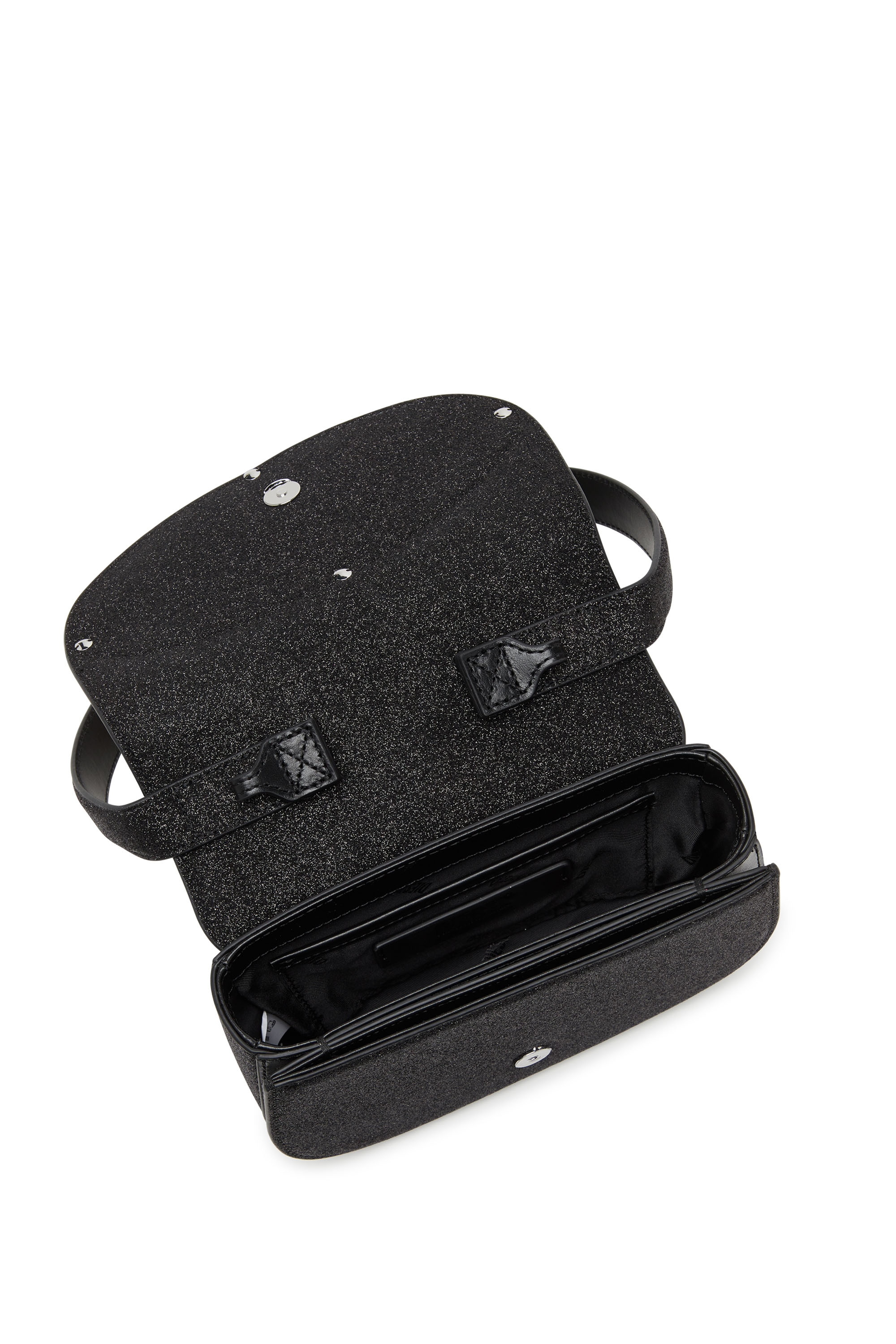 Diesel - 1DR, Female's 1DR-Iconic shoulder bag in glitter fabric in ブラック - 4