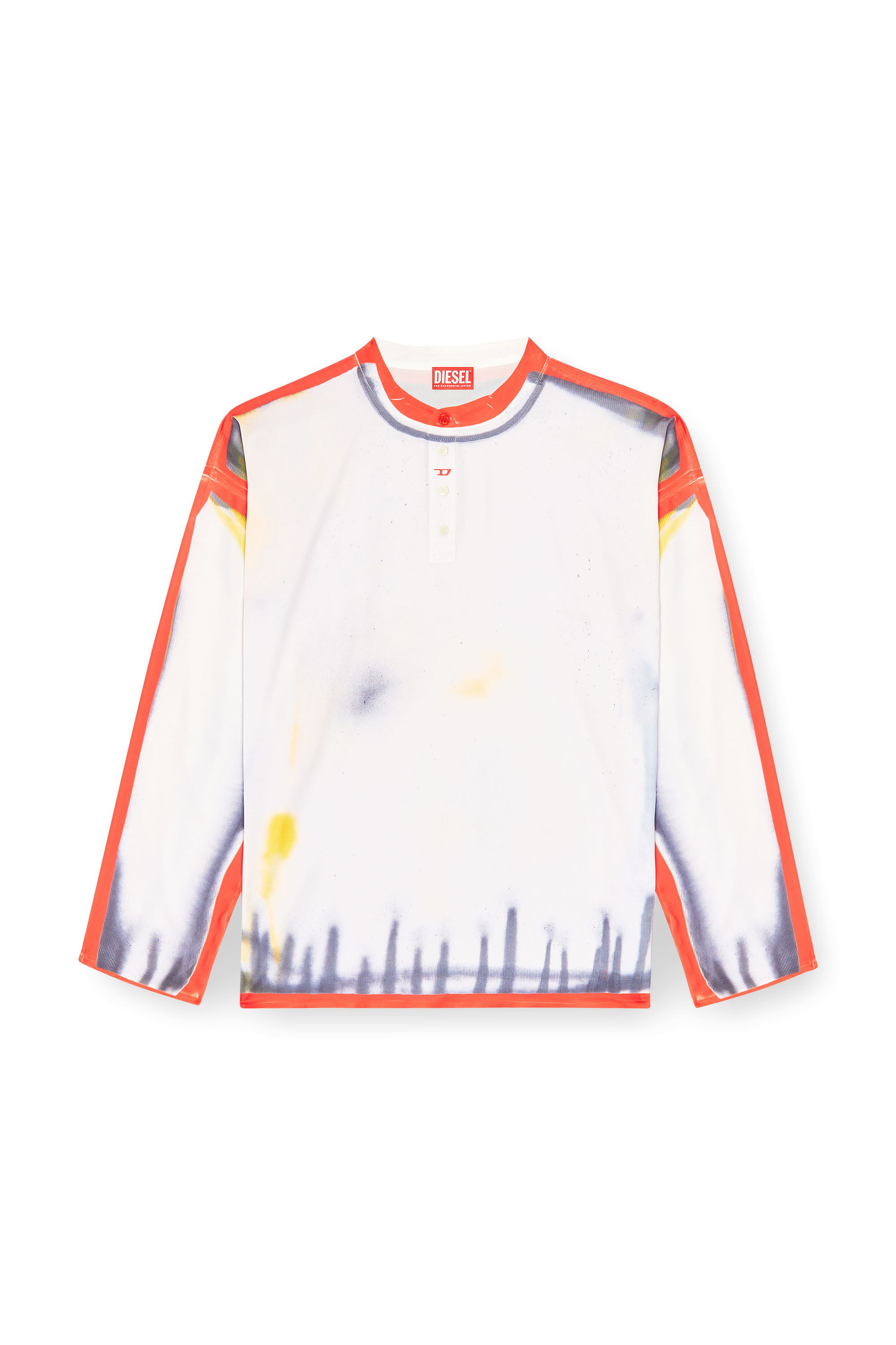 Diesel - T-OLAVI-A-SER-GRAFFITI-USA, Unisex's Henley top with graffiti print in レッド/ホワイト - 6