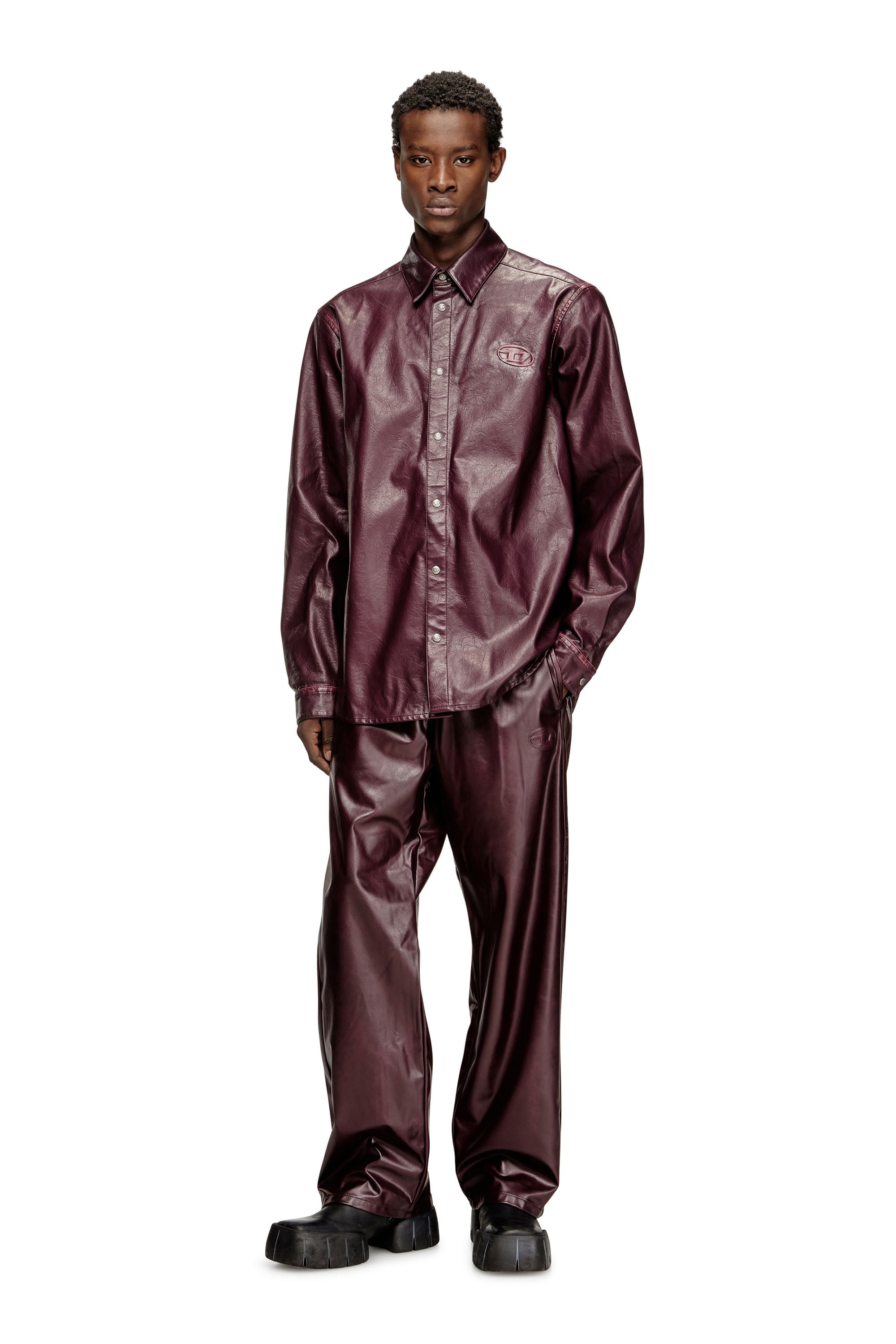 Diesel - FR-S-SIMPLY, Male's メンズ シャツ in バーガンディー - 2