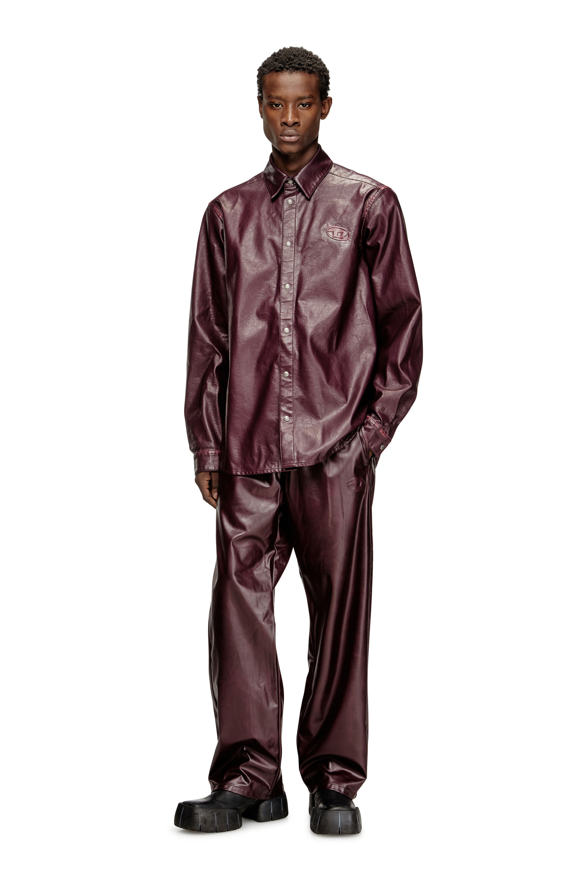Diesel - FR-S-SIMPLY, Male's メンズ シャツ in バーガンディー - 1