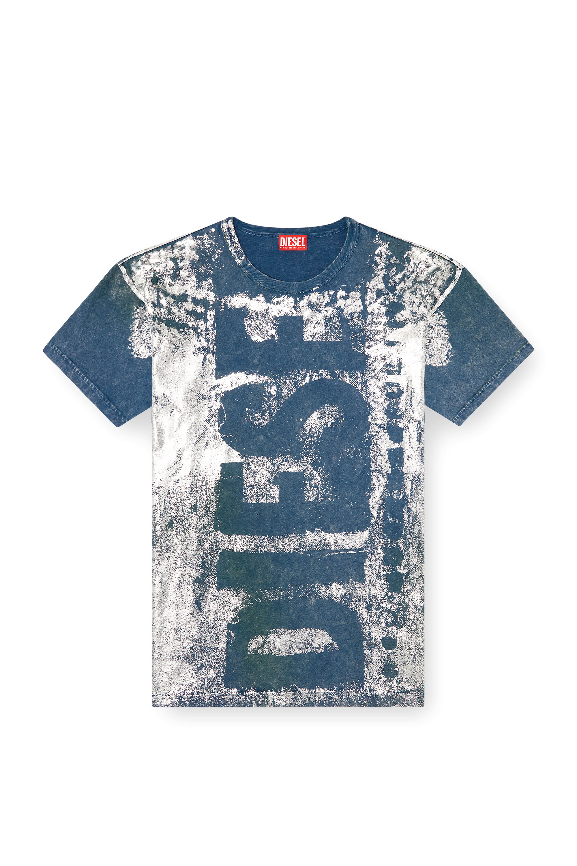 Diesel - T-BOXT-R2, Male's Logo T-shirt with metallic effects in ブルー - 3