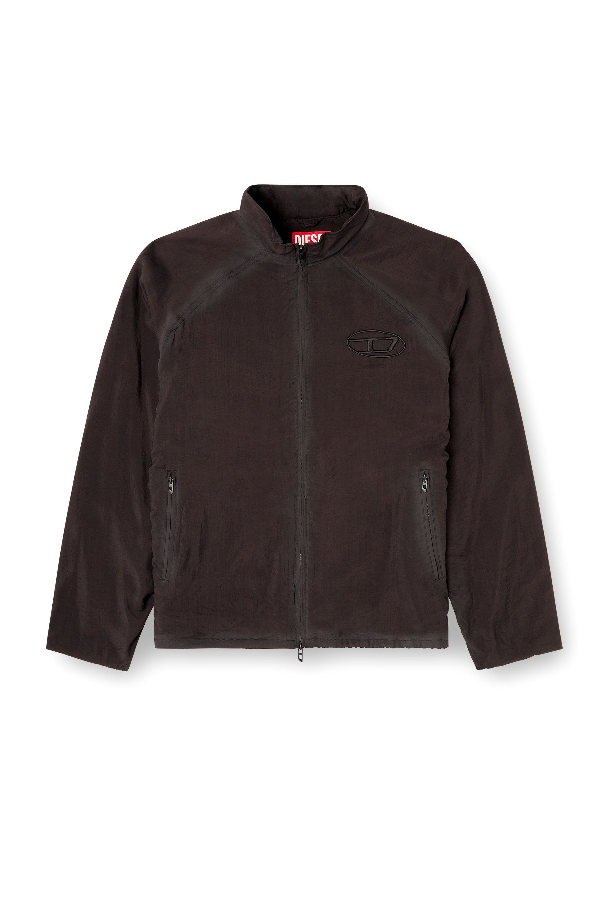 Diesel - J-HENRI-SOUVENIR, Male's Souvenir-style embroidered track jacket in ダークグレー - 3