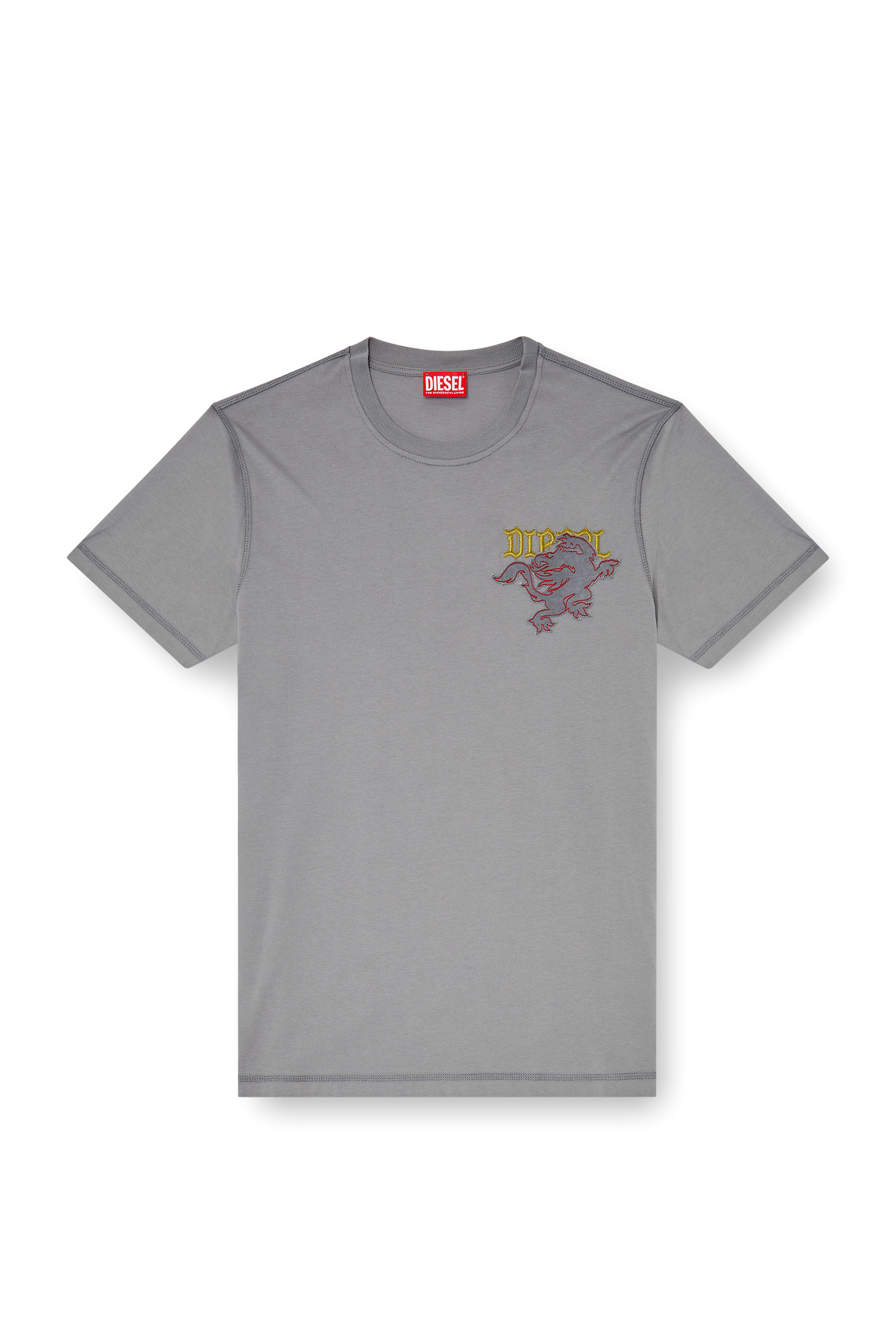 Diesel - T-ADJUST-NOTCH, Male's Tシャツ in グレー - 2
