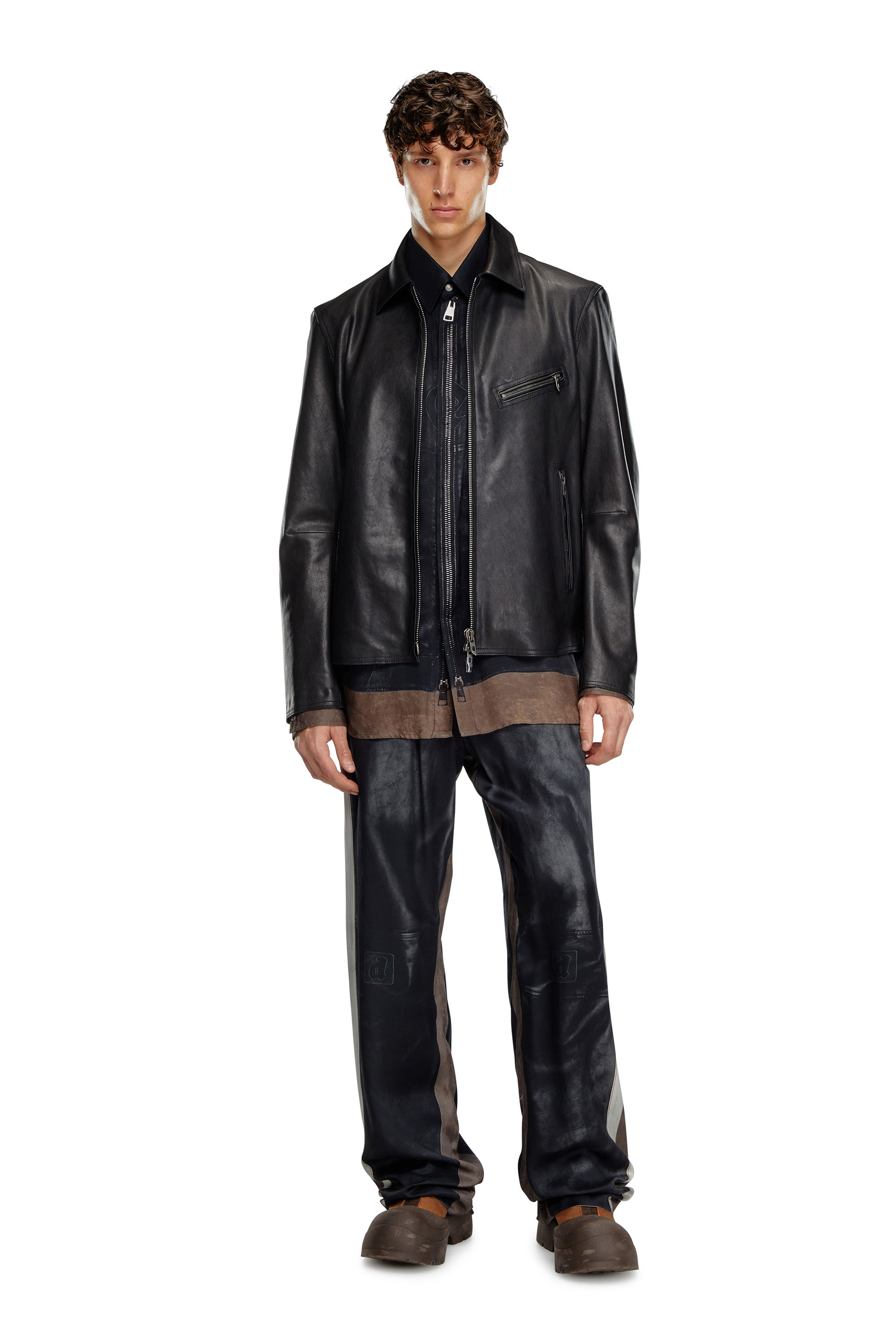 Diesel - L-KORN-A, Male's レザージャケット in ブラック - 2