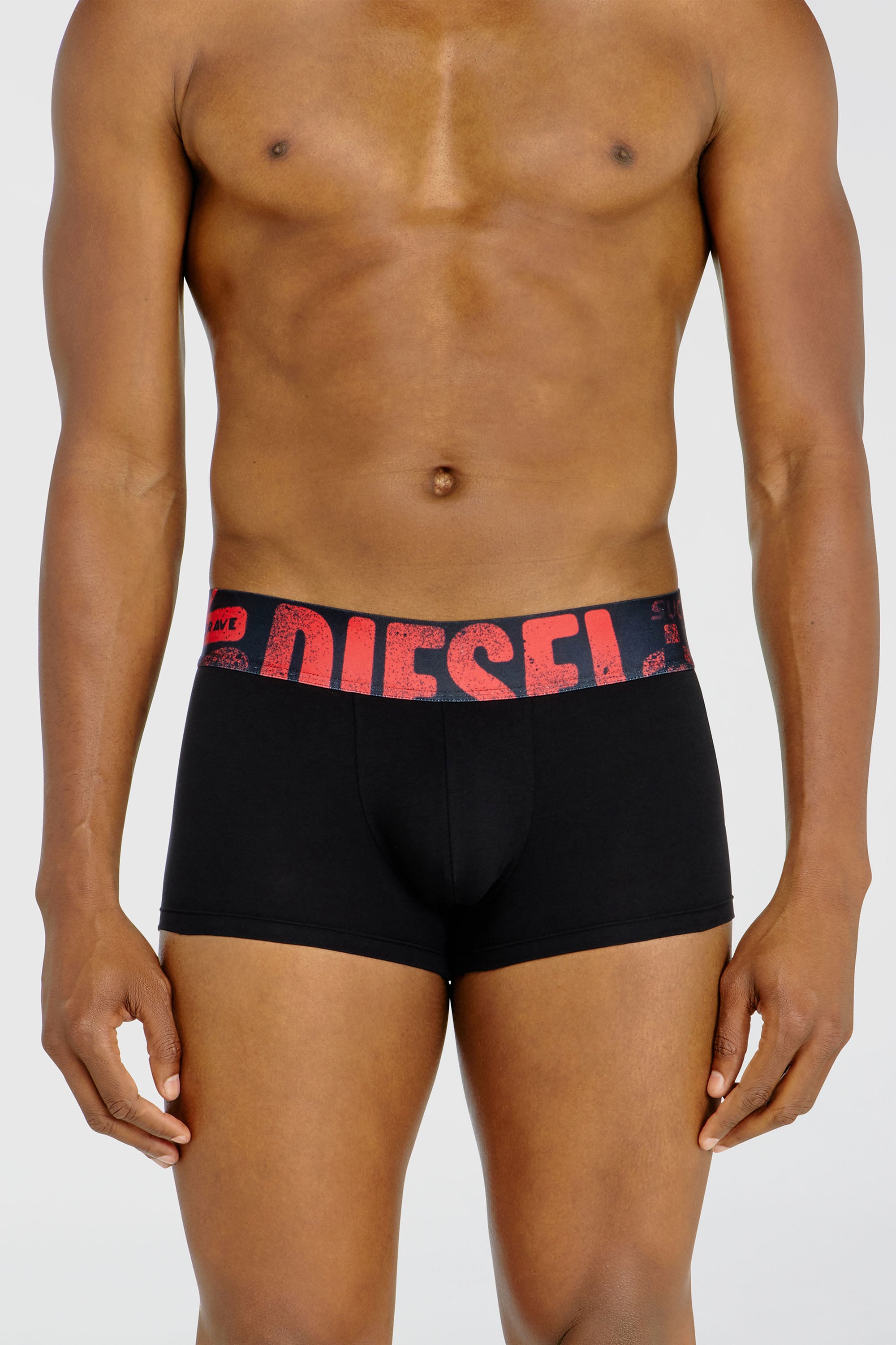 Diesel - DAMIEN-D-POP-55, Male's ボクサーパンツ in ブラック/レッド - 1
