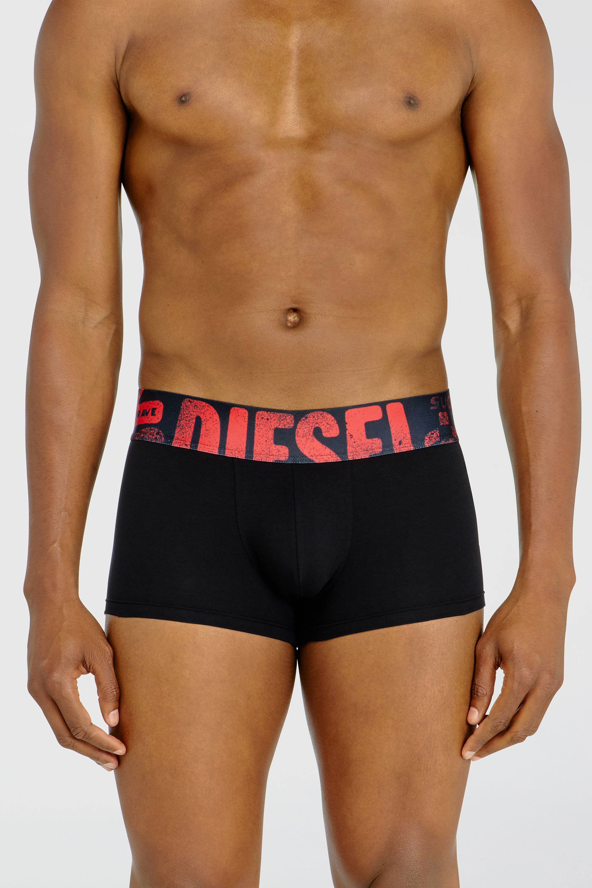 Diesel - DAMIEN-D-POP-55, Male's ボクサーパンツ in ブラック/レッド - 3
