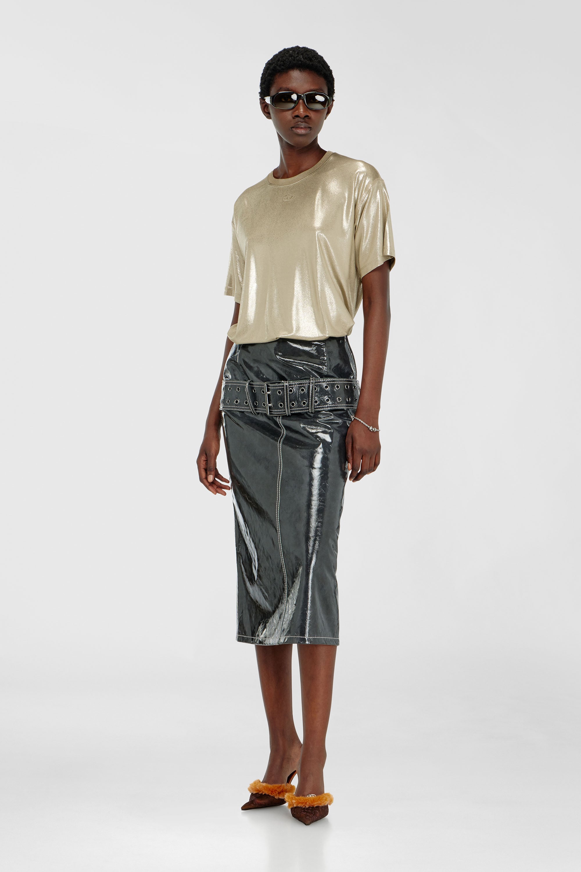 Diesel - T-NORMY-AA2, Female's Tシャツ in ゴールド - 2